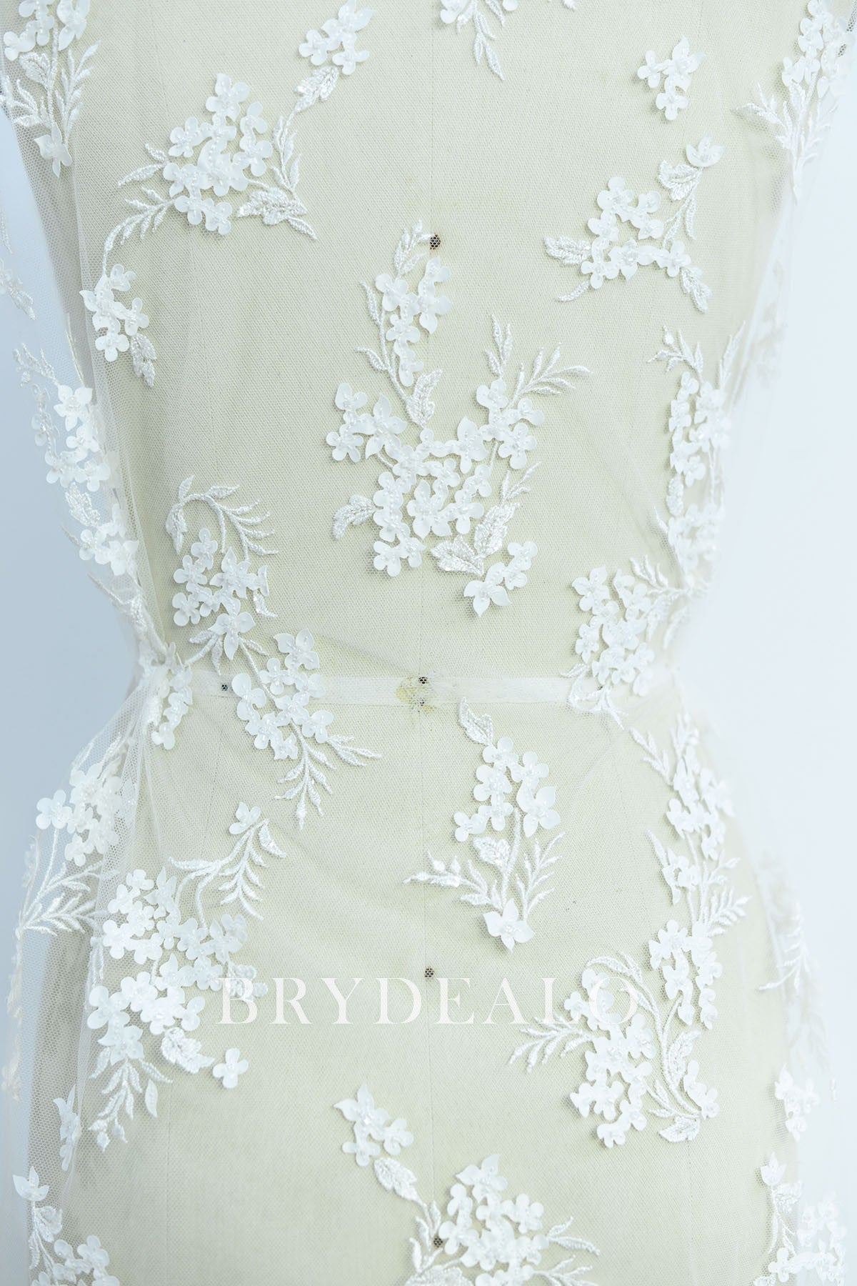 Lace with Embroidered Leaf and Laser Cut Flower for Wholesale