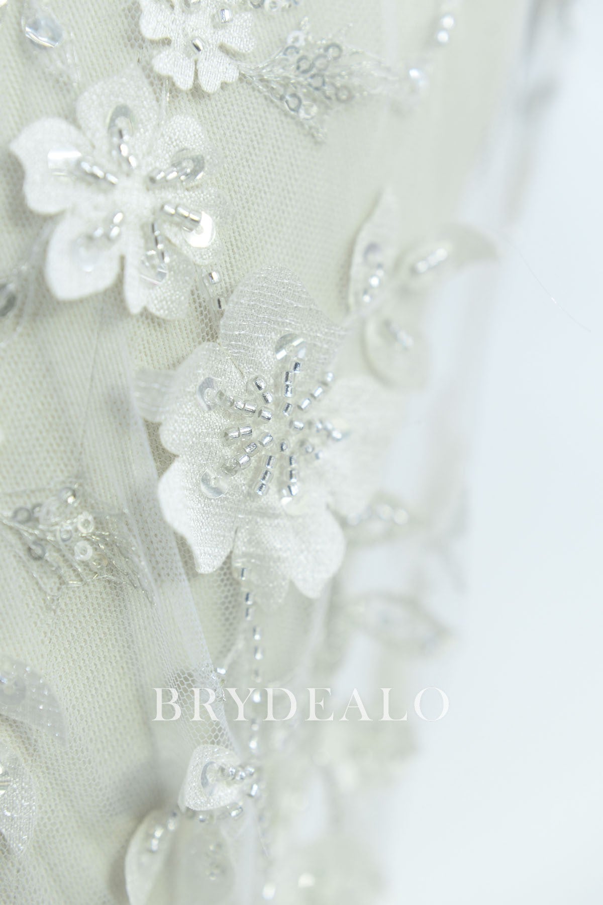 Wholesale Designer Beaded Blooming Flower Lace Fabric