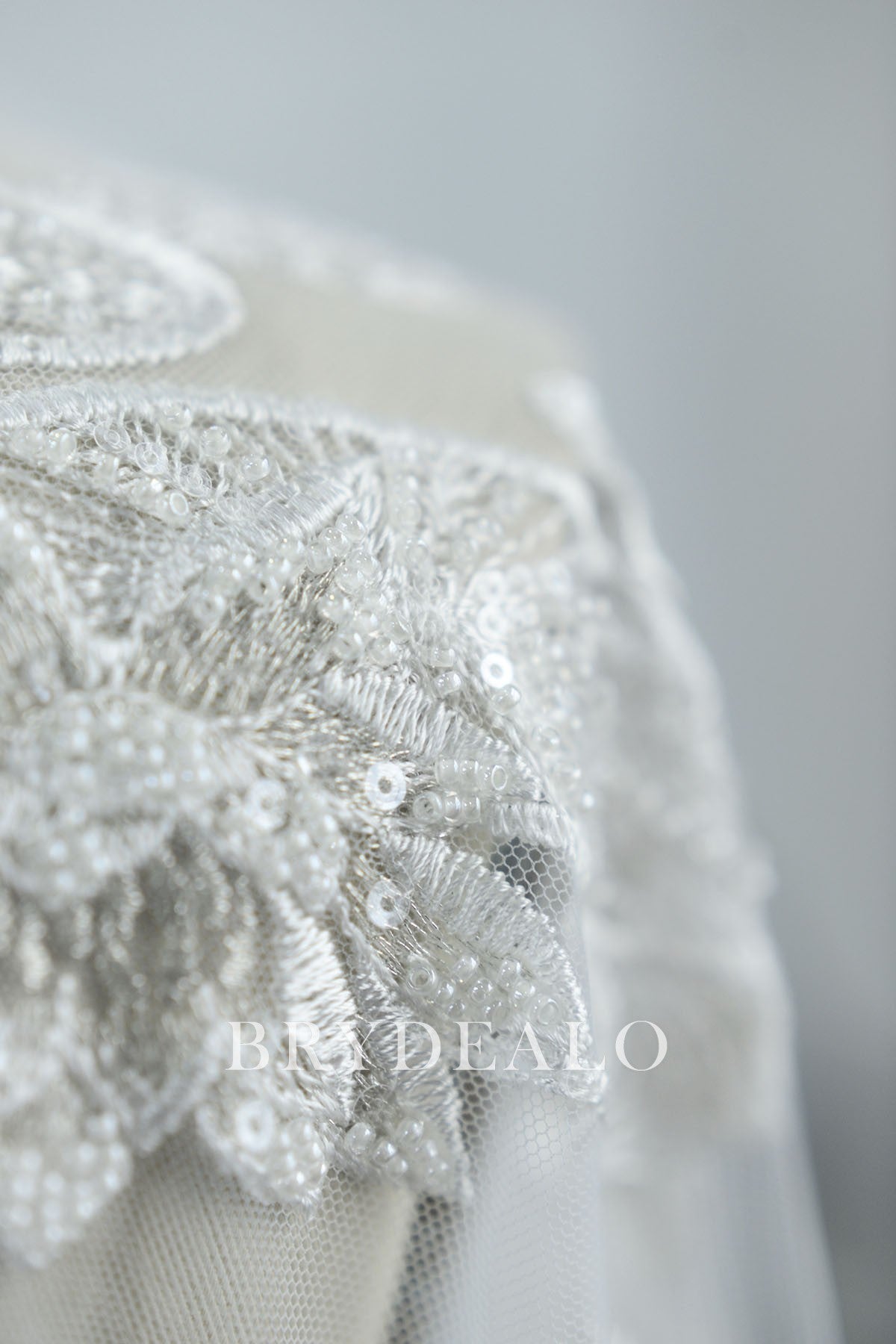 Heavy Beaded Embroidery Lotus Lace