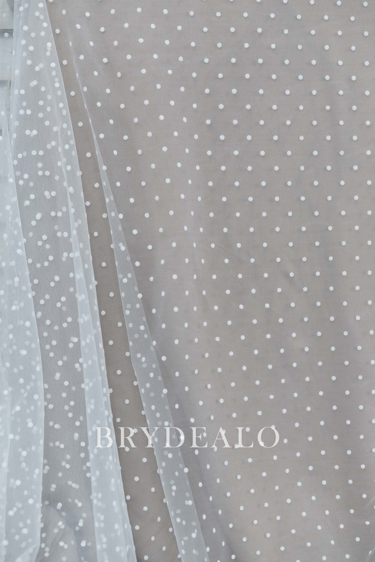 Flocked Polka Dot Mesh Lace Fabric