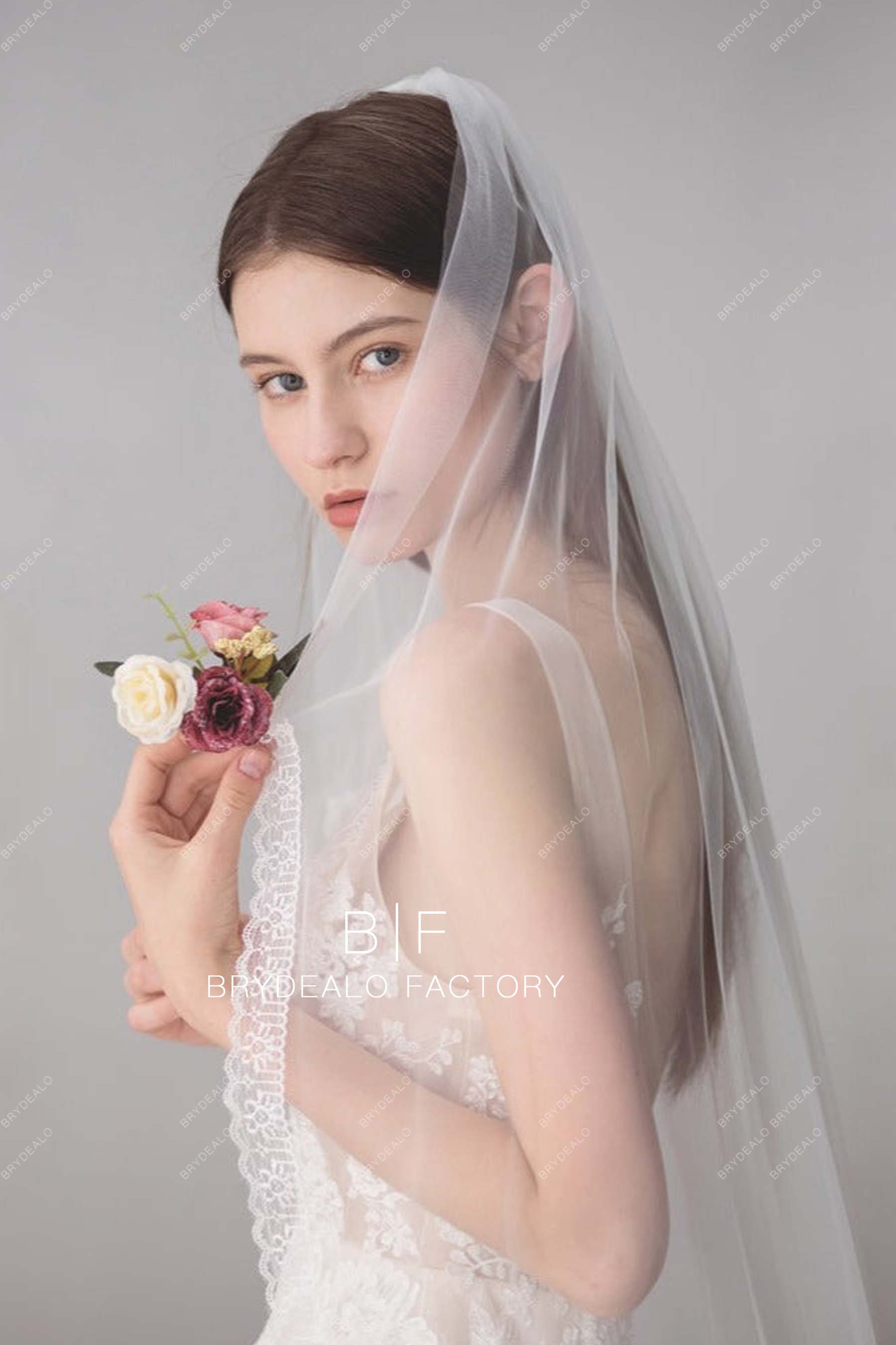 Fingertip Length Bridal Veil