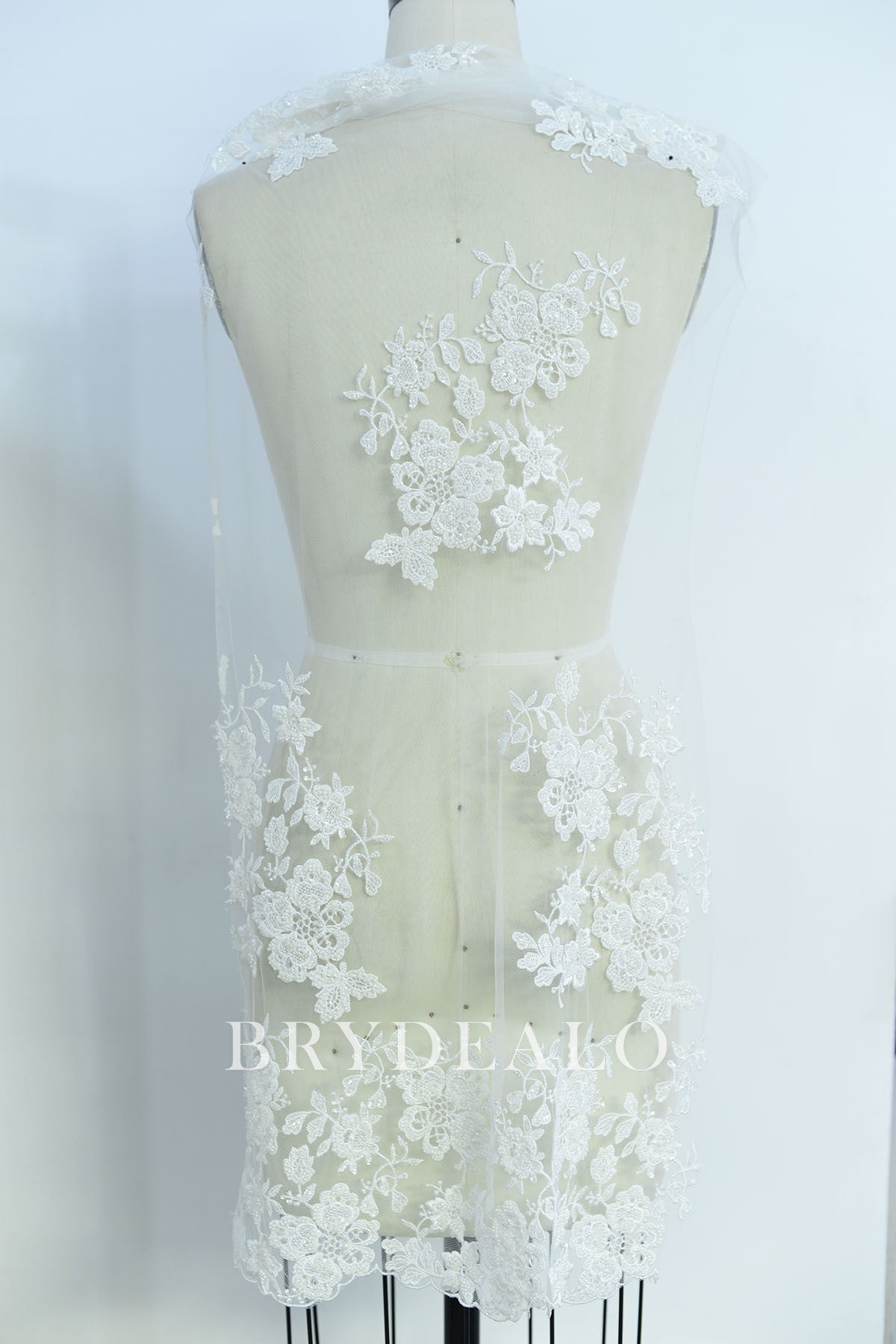 Beaded Floral Double Border Lace