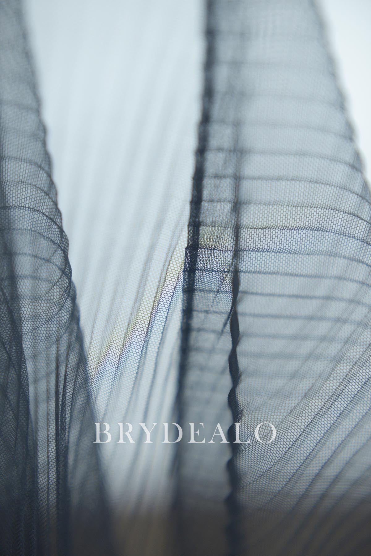 Online Black Soft Pleated Tulle Fabric for Wholesale