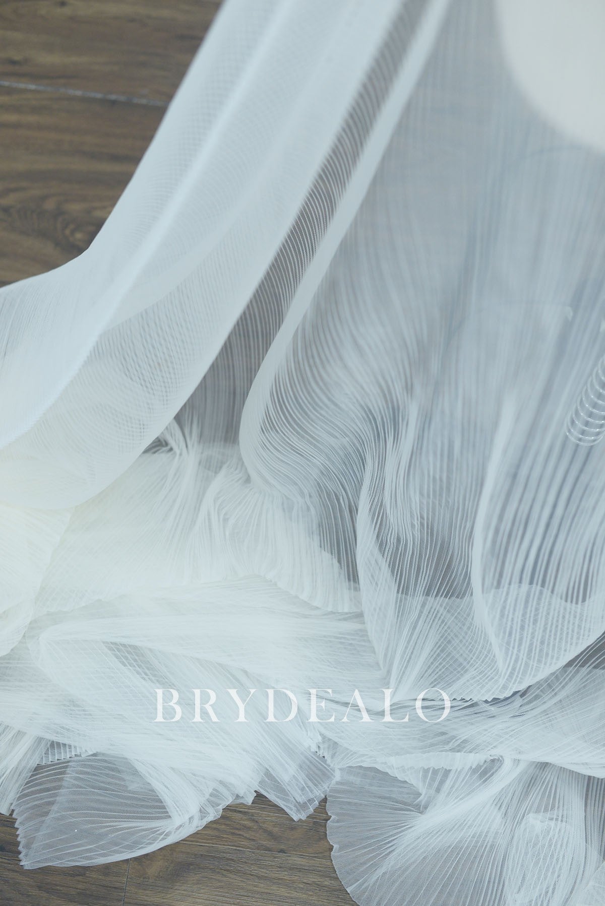 Wholesale Light Ivory Soft Pleated Tulle Fabric