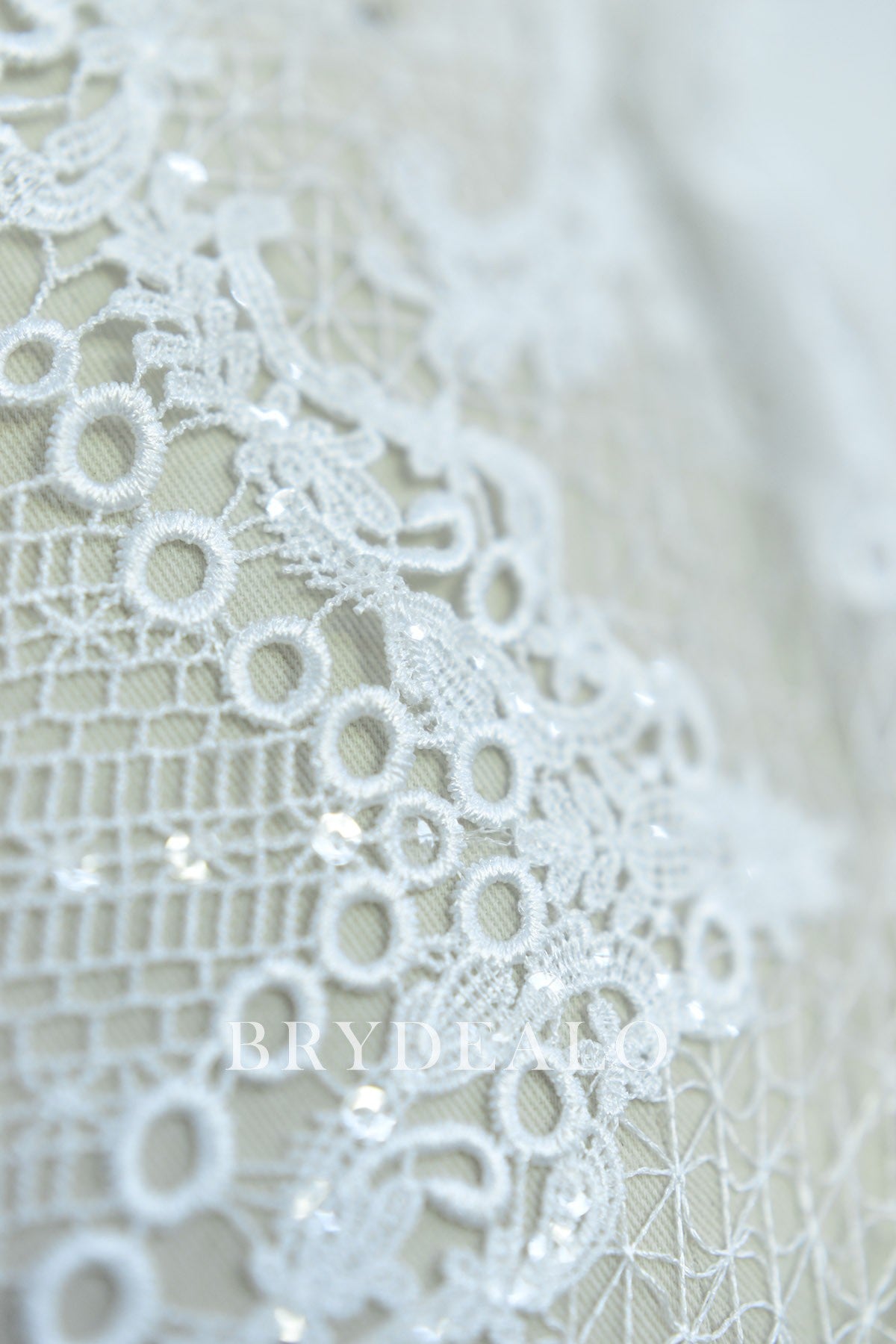 Shimmery Baroque Crochet Lace Fabric