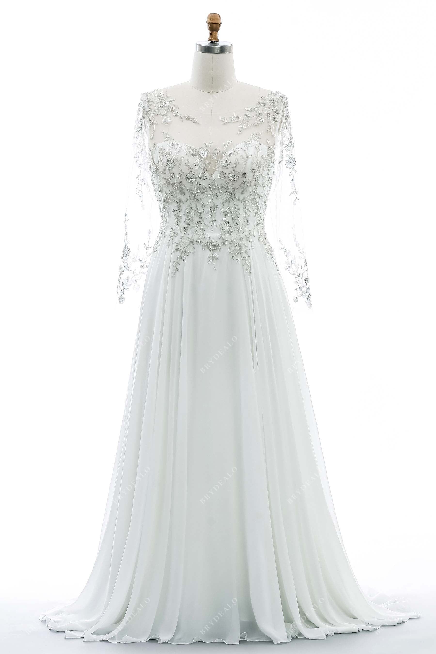 Plus Size Illusion Sleeved A-line Wedding Dress Plus Size Illusion Sleeved A-line Wedding Dress