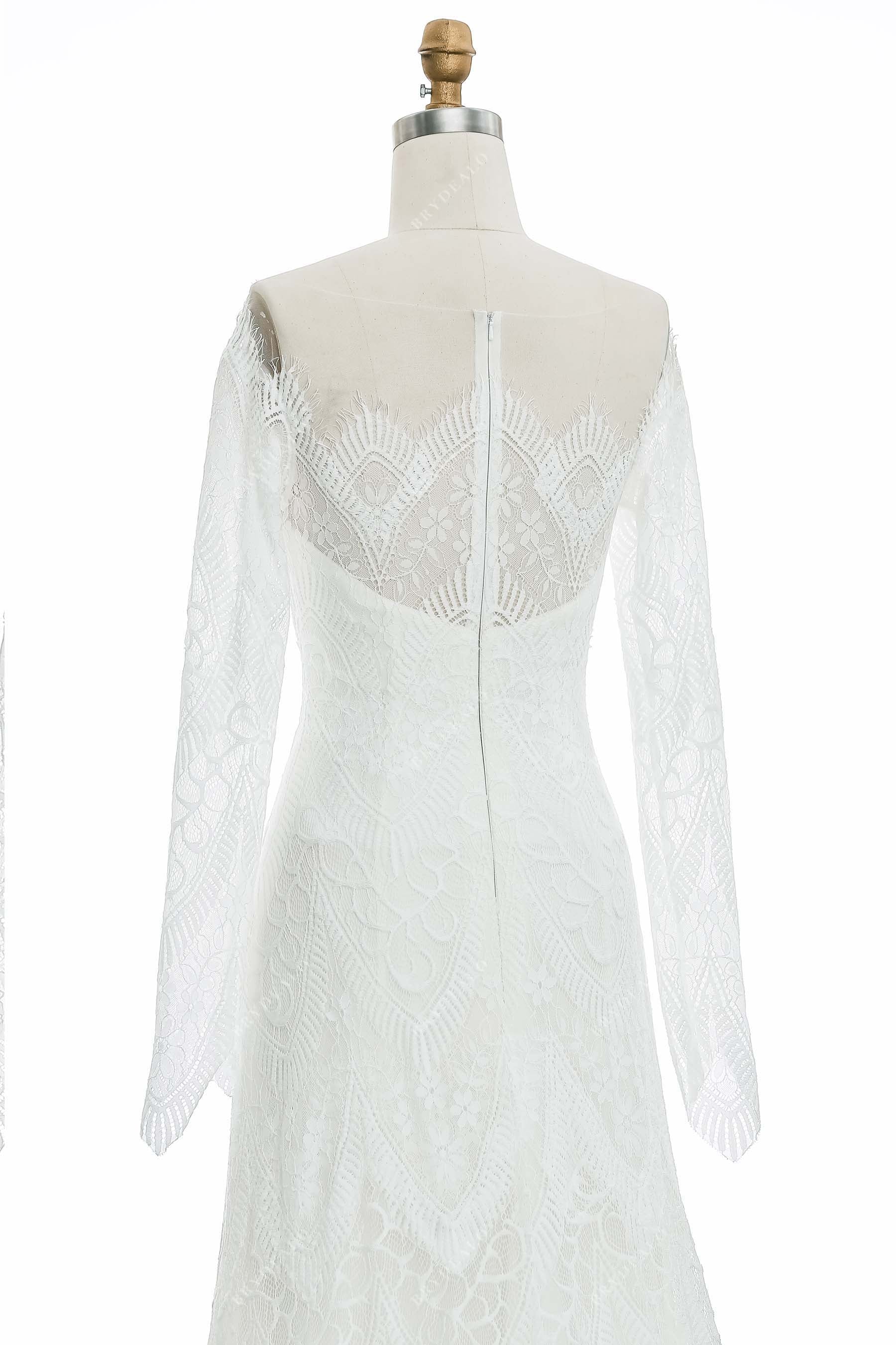 Illusion Back Scallop Lace Bridal Gown