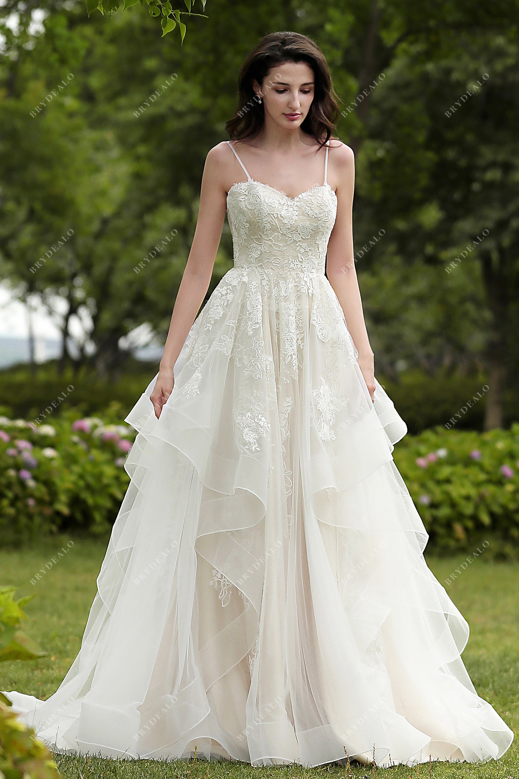 Wedding Romantic Dresses Ball Gown Silk Wedding Dress With Lace