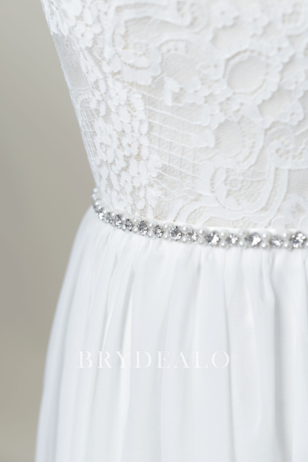 Linear Pearls Crystals Bridal Sash for Wholesale