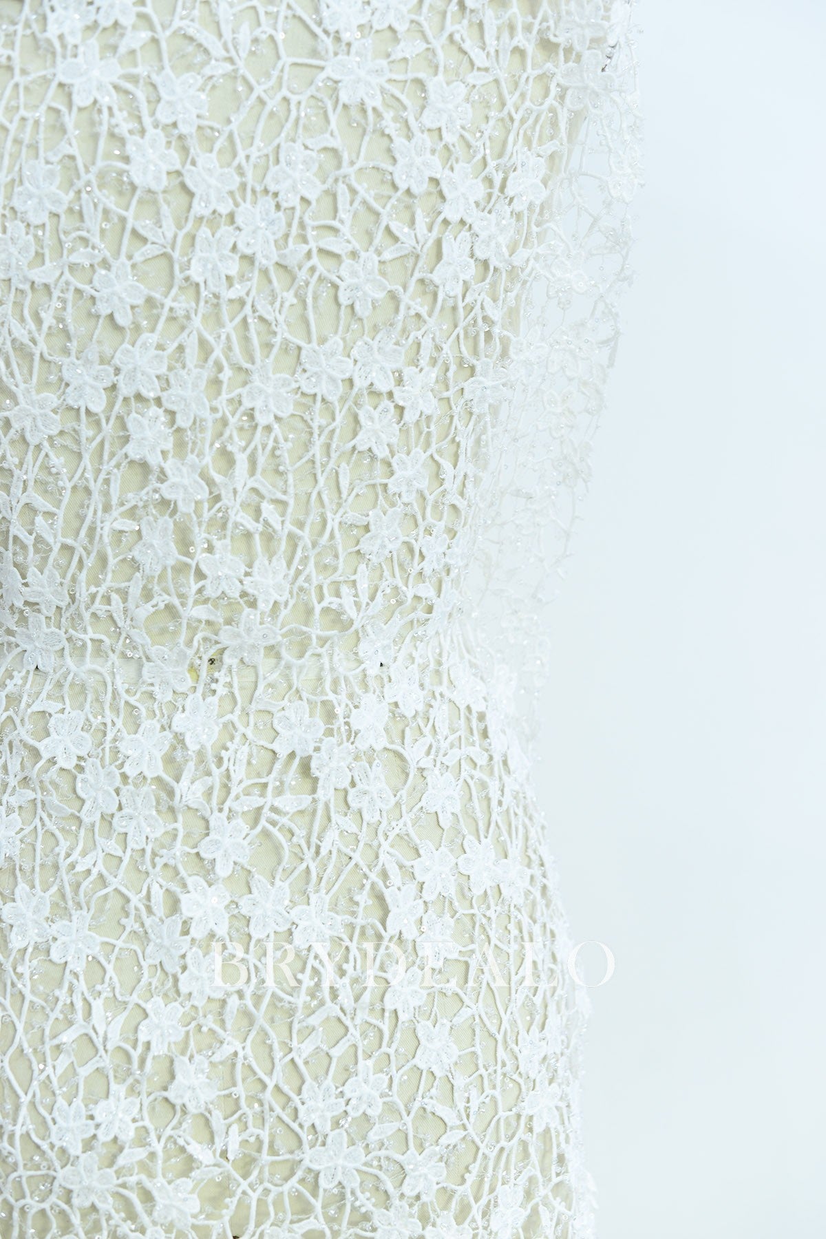 Beaded Lovely Flower Crochet Lace Fabric