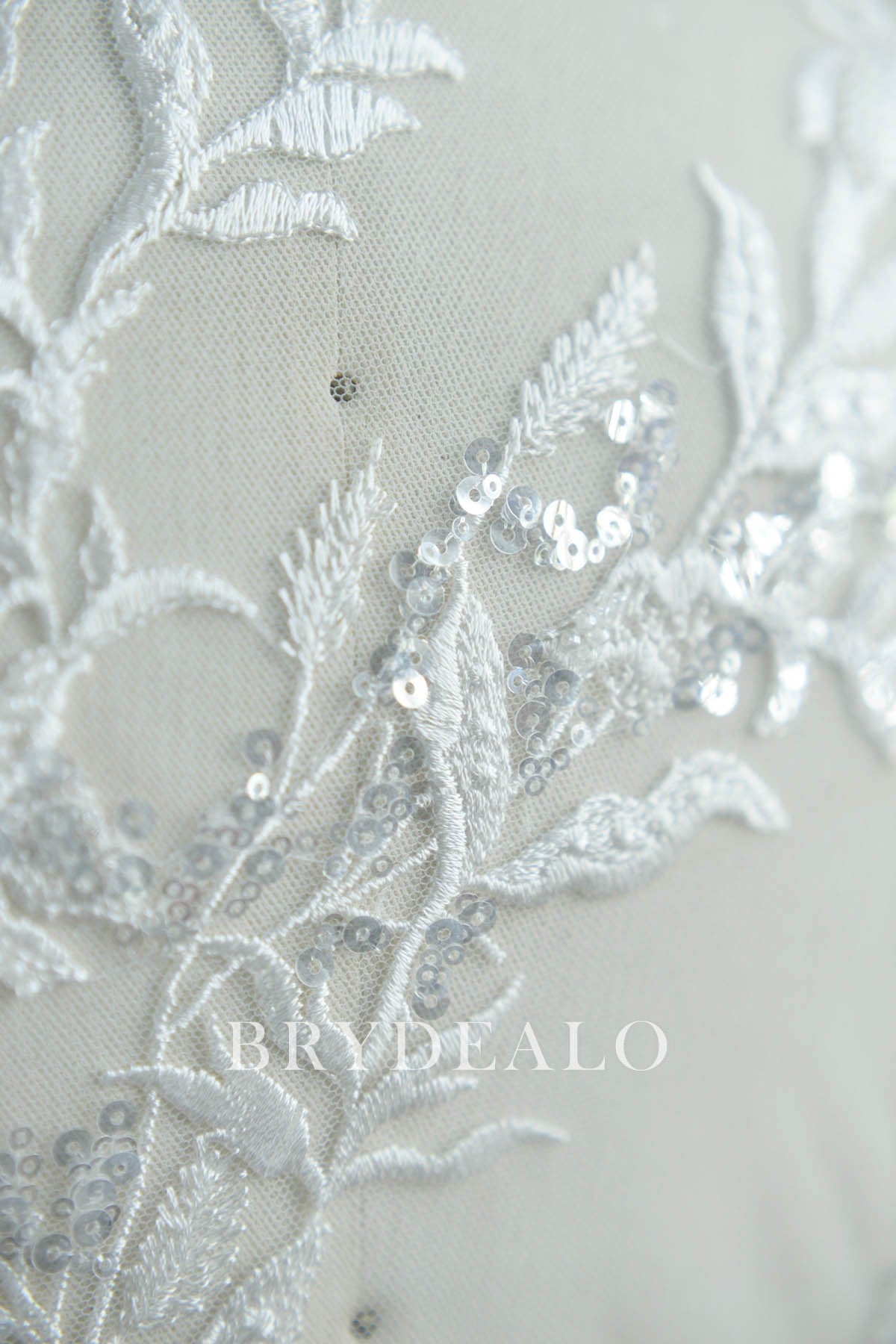 Wholesale Beaded Flower Leaf Bridal Lace Fabric