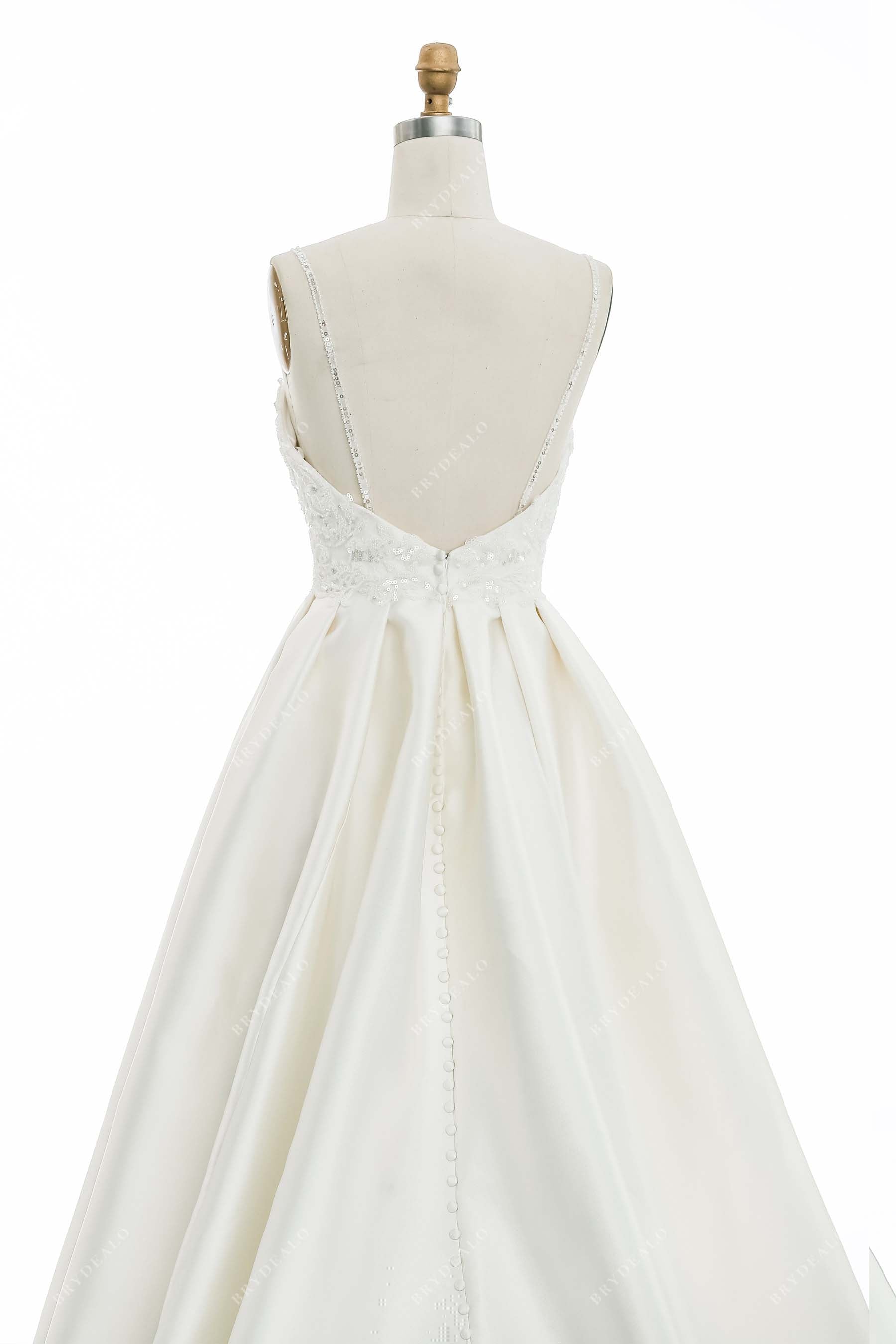 Open Back Satin Wedding Dress