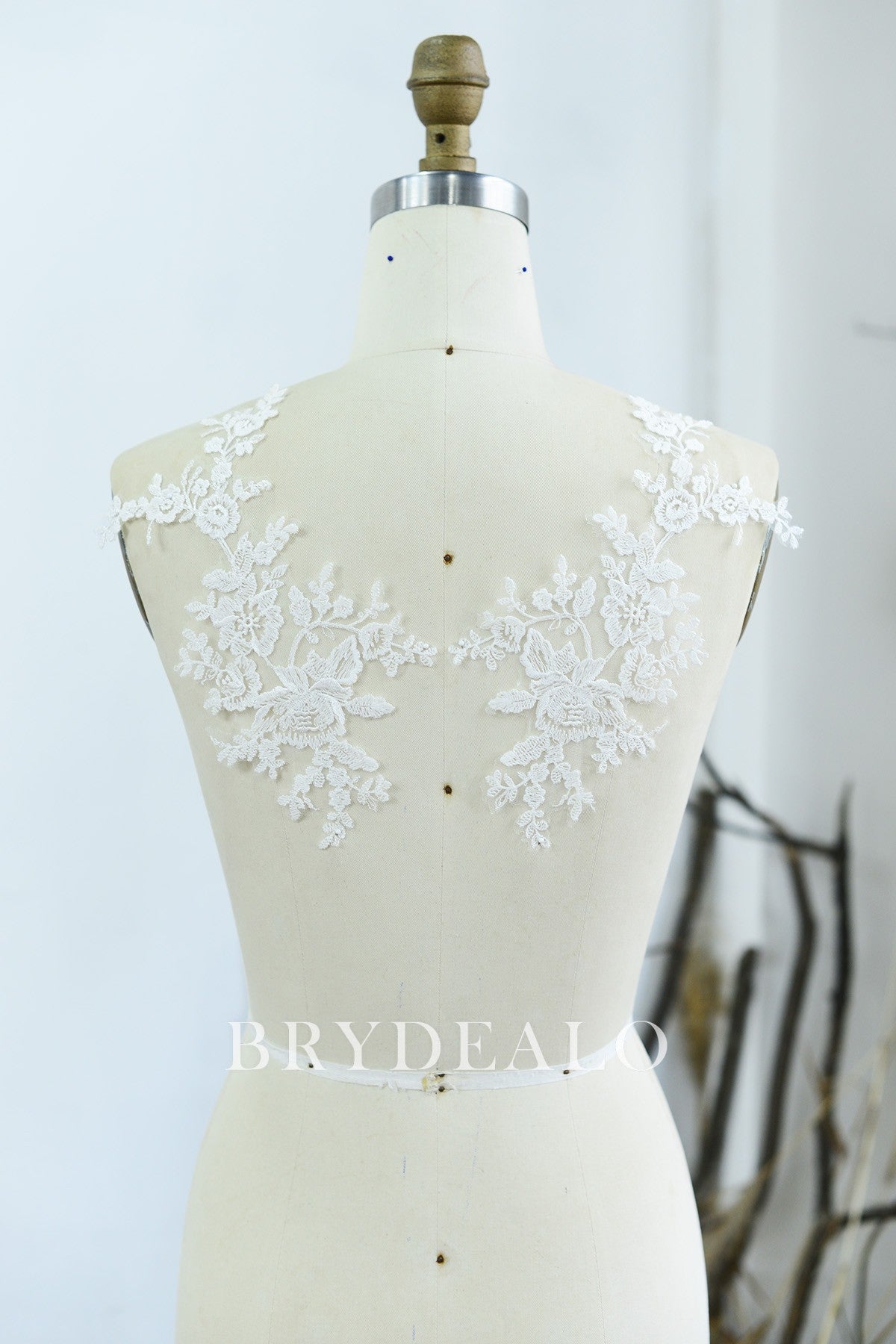 Peony Flower Embroidery Bridal Lace Appliques