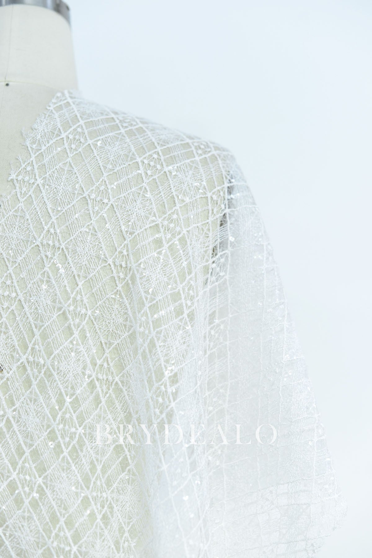 Rhombus Crochet Lace with Clear Sequins