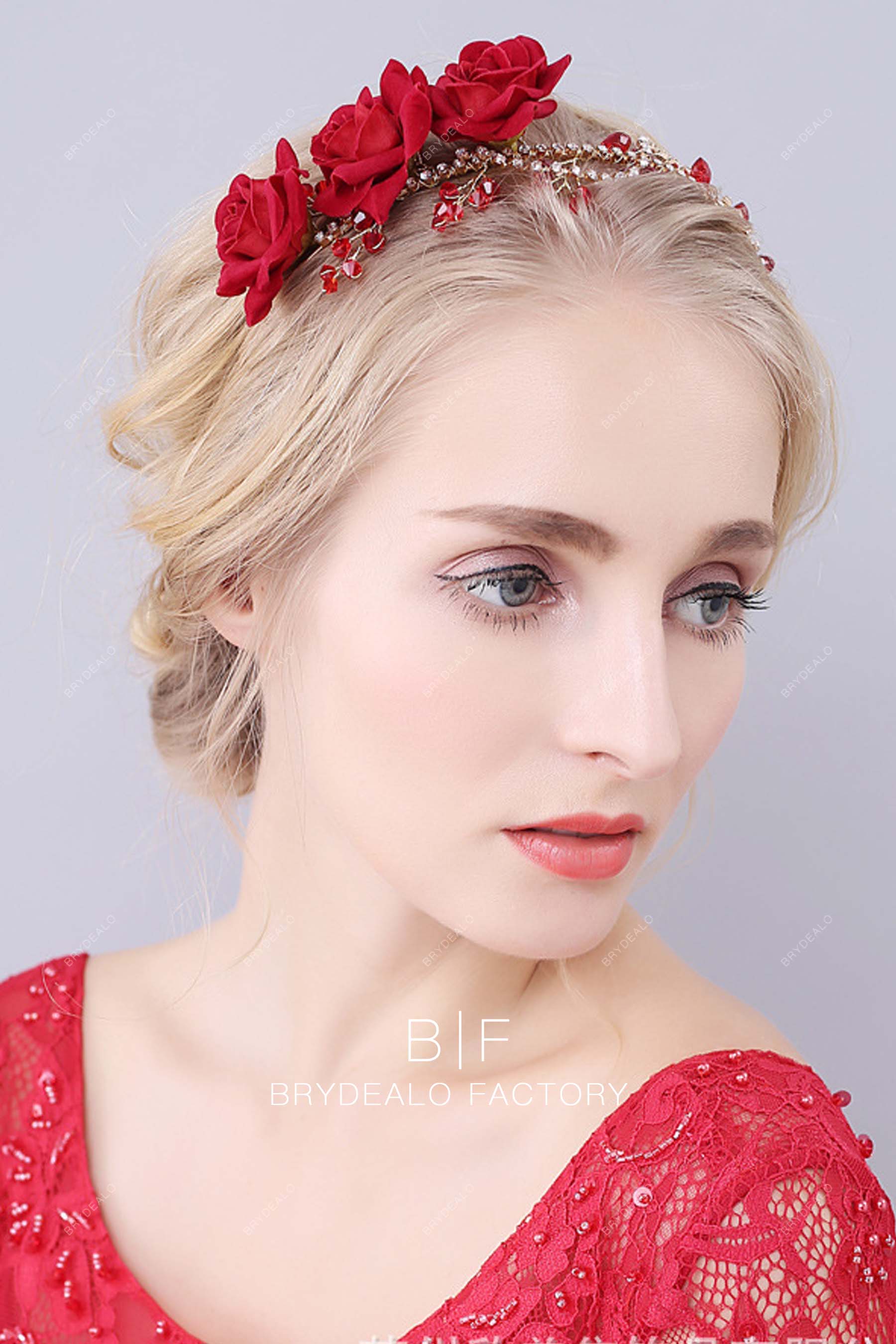 Red Velvet Roses Headband