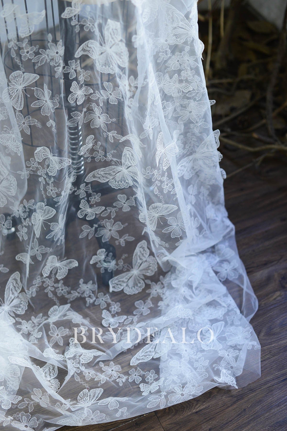 3D Butterfly Embroidery Lace Fabric