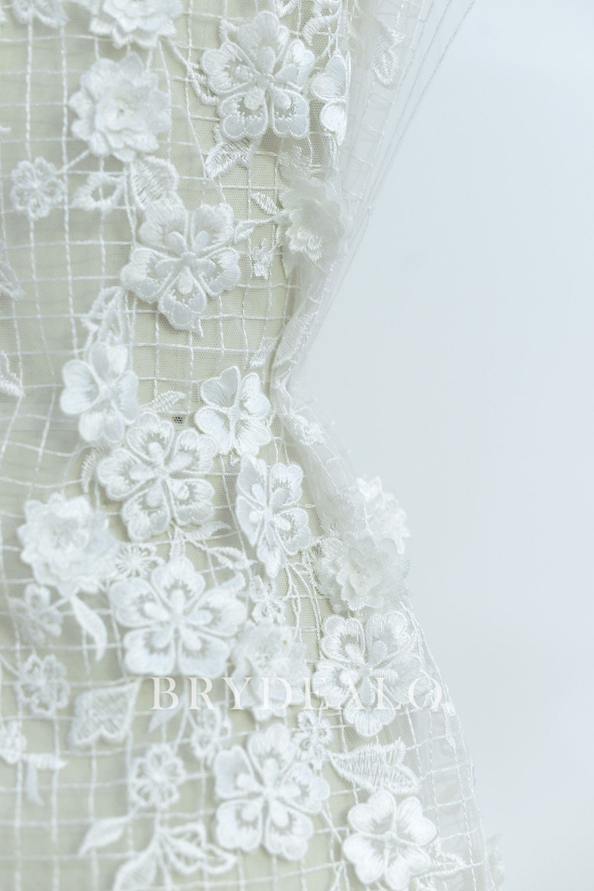 3D Flower Embroidery Lace Fabric online for Wholesale