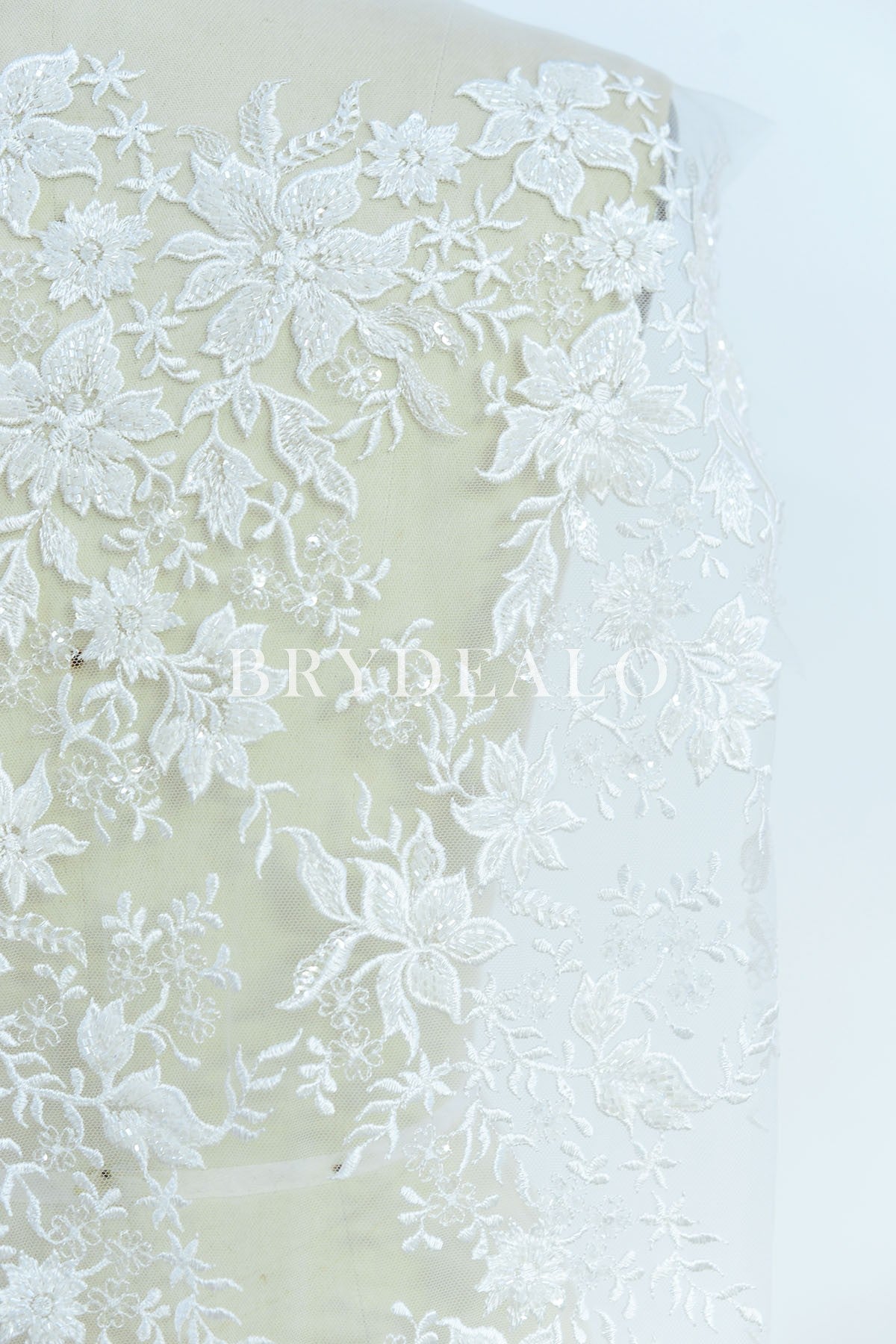 Best Romantic Beaded Flower Embroidered Lace Fabric