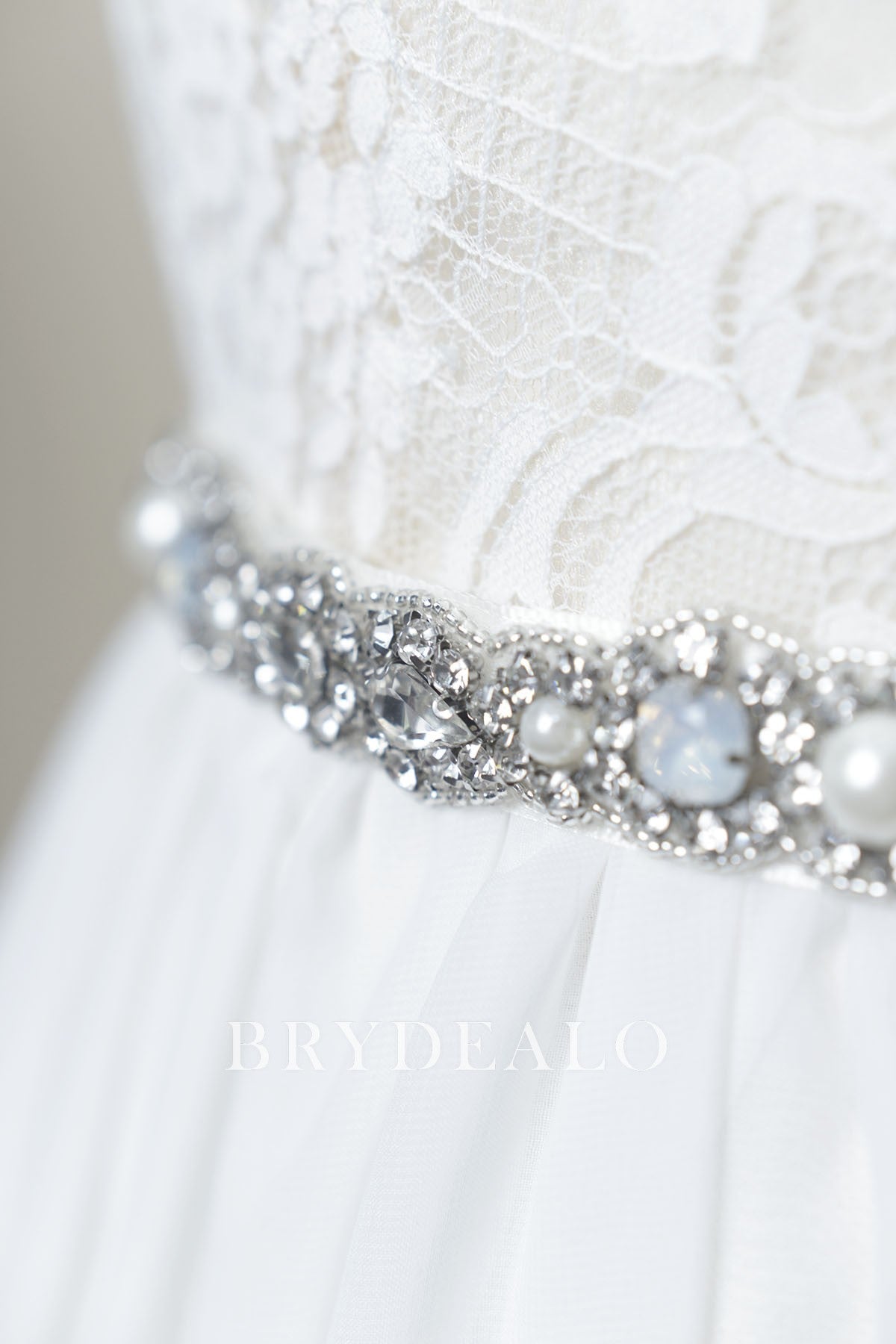Scalloped Sparkly Bridal Sash