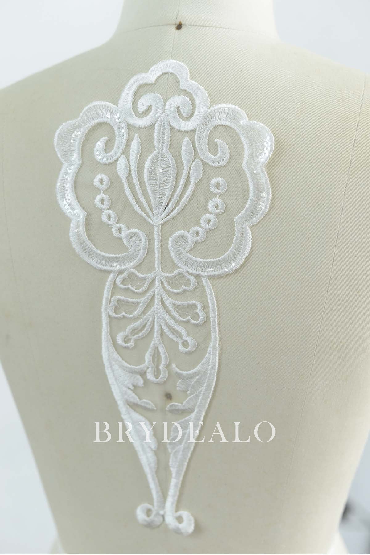 Symmetrical Bridal Lace Appliqué