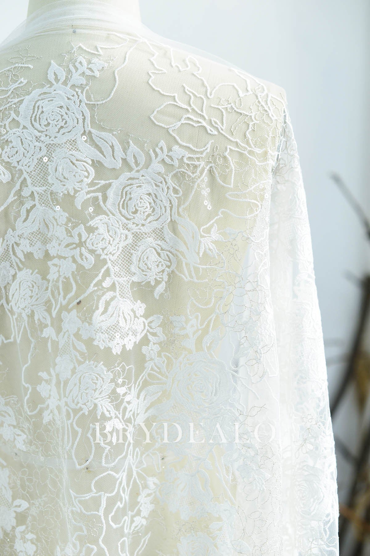 Designer Growing Rosa Lace Fabric