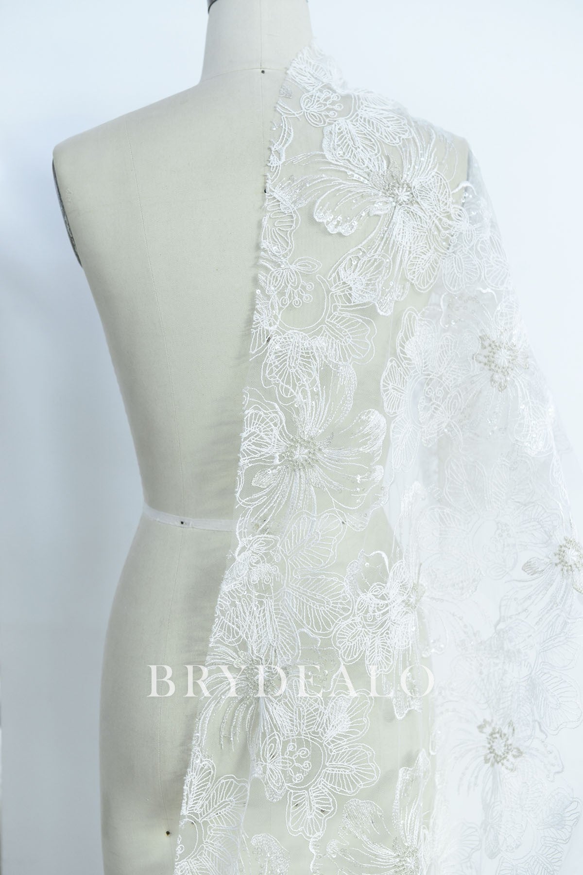 Shimmery Wild Flower Lace Fabric