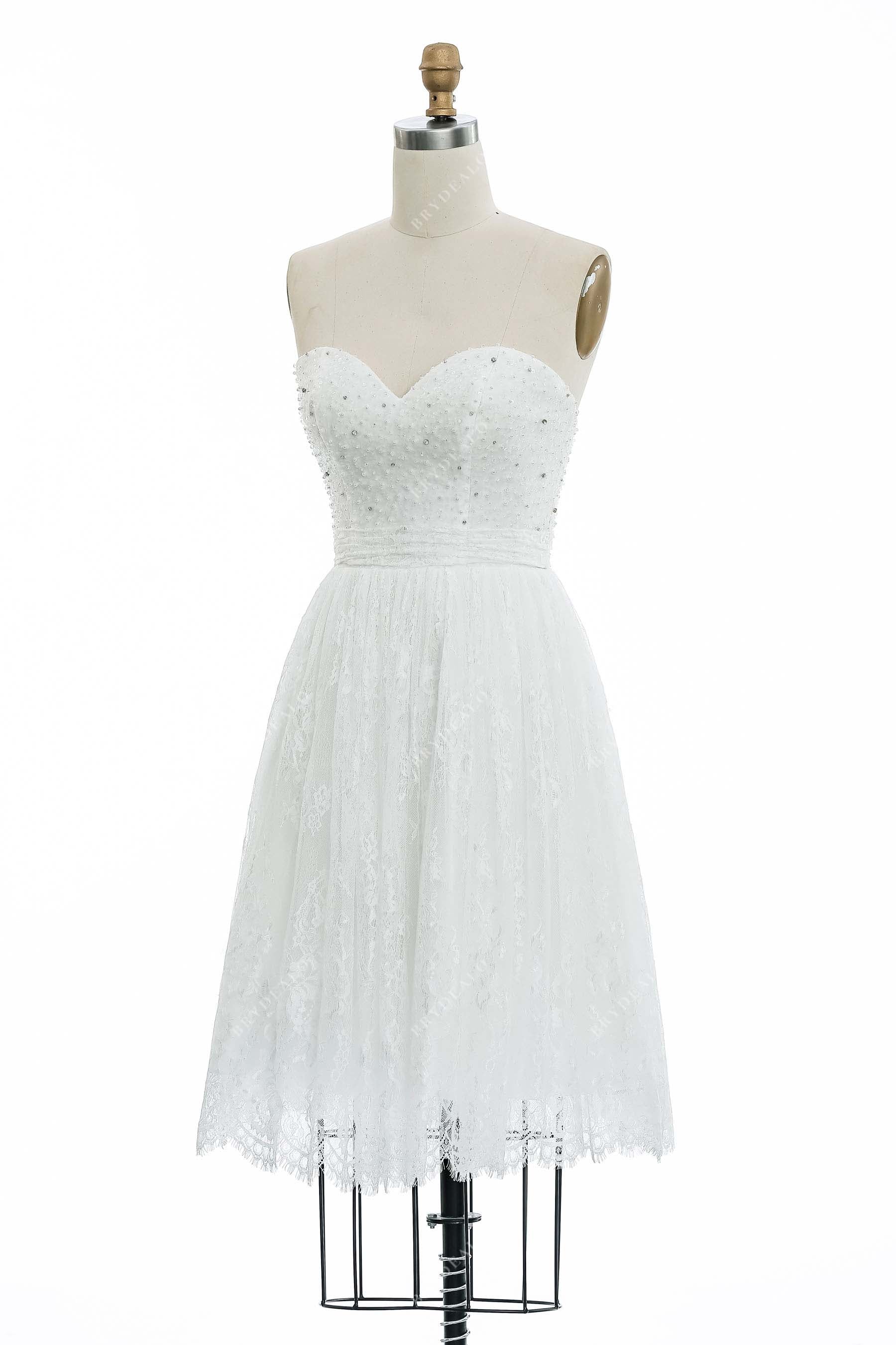 Short Strapless Sweetheart Neck A-line Bridal Gown