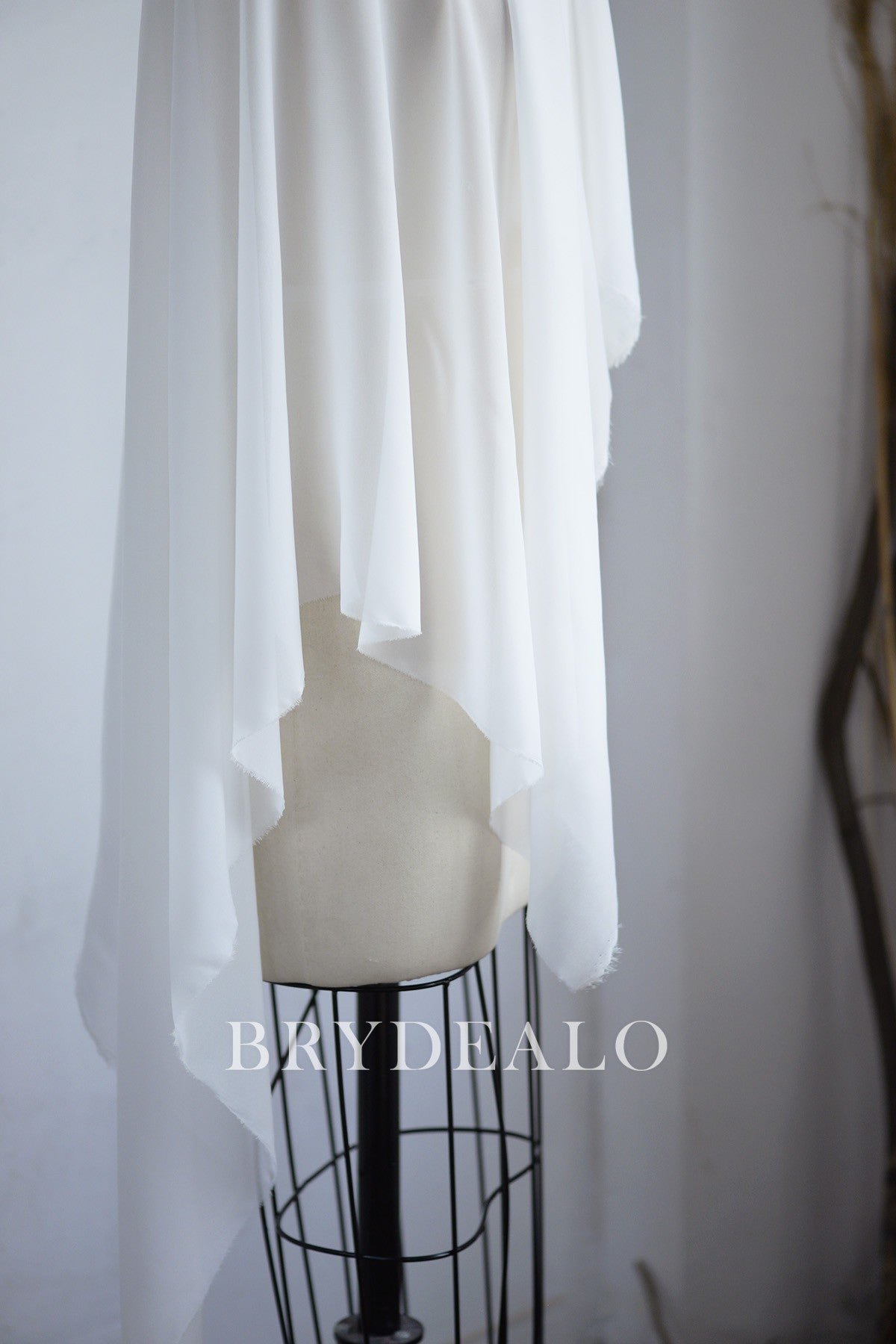 flowing chiffon for wedding dress