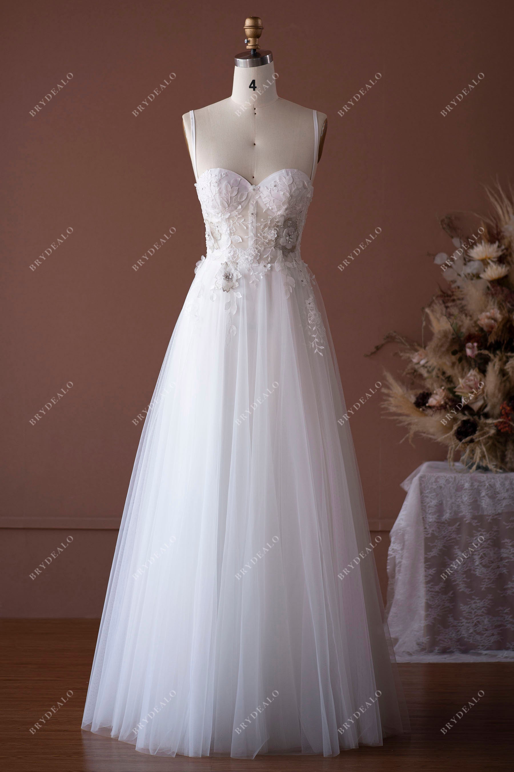 Sample Sale | Spaghetti Strap Floor-length A-line Wedding Dress