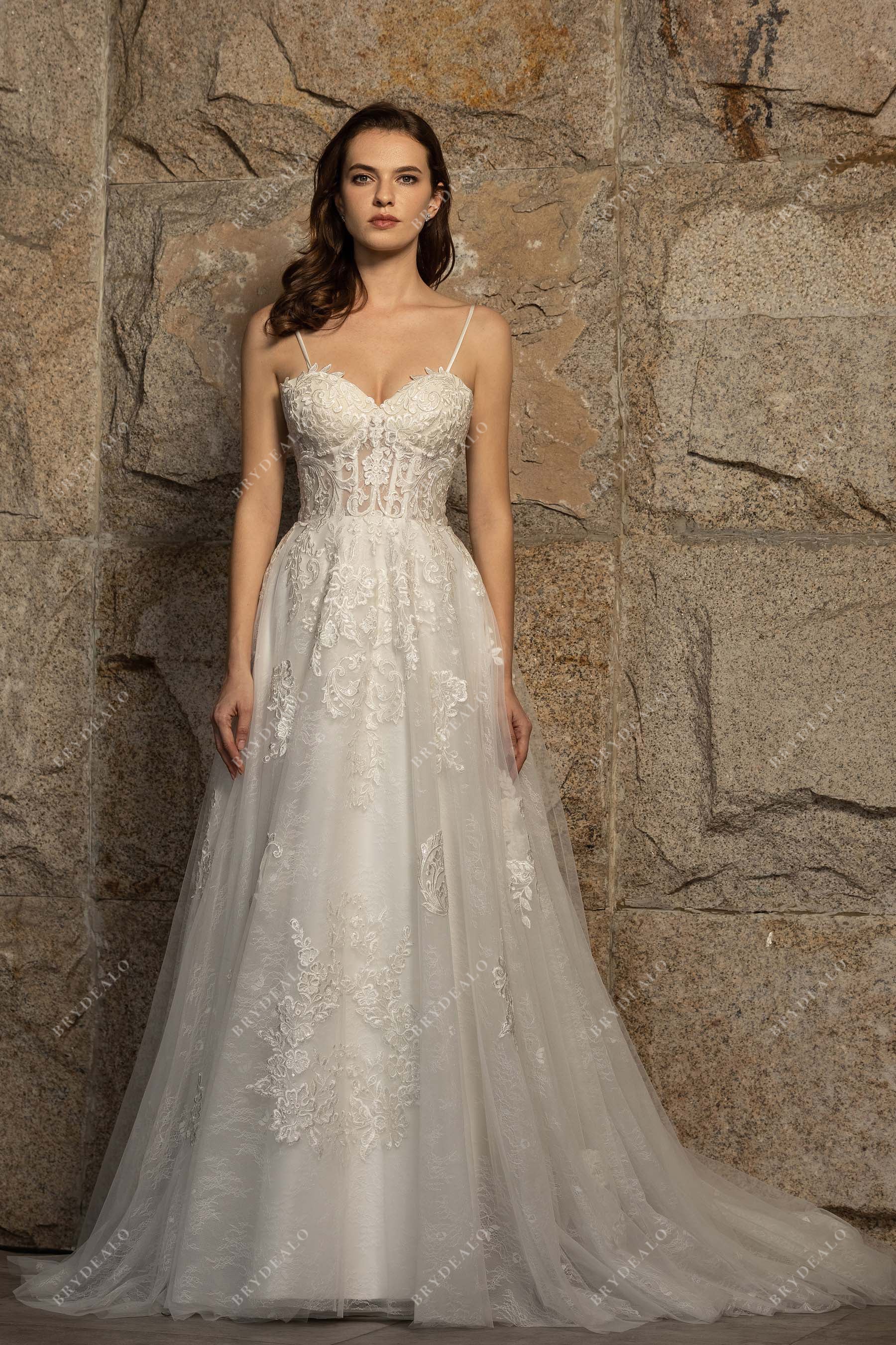 Spaghetti Strap Corset Lace Wedding Dress Spaghetti Strap Corset Lace Wedding Dress