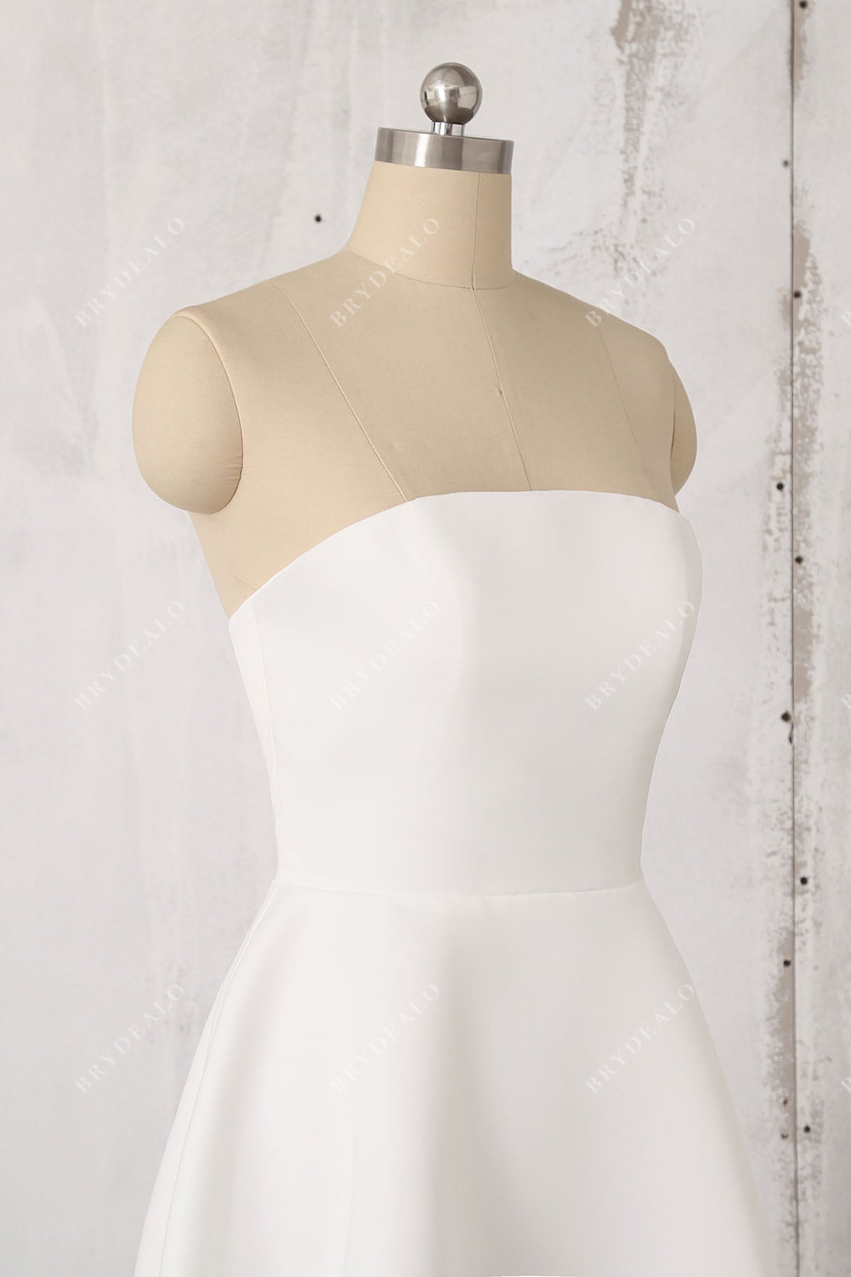 strapless straight across neck bridal shower dress