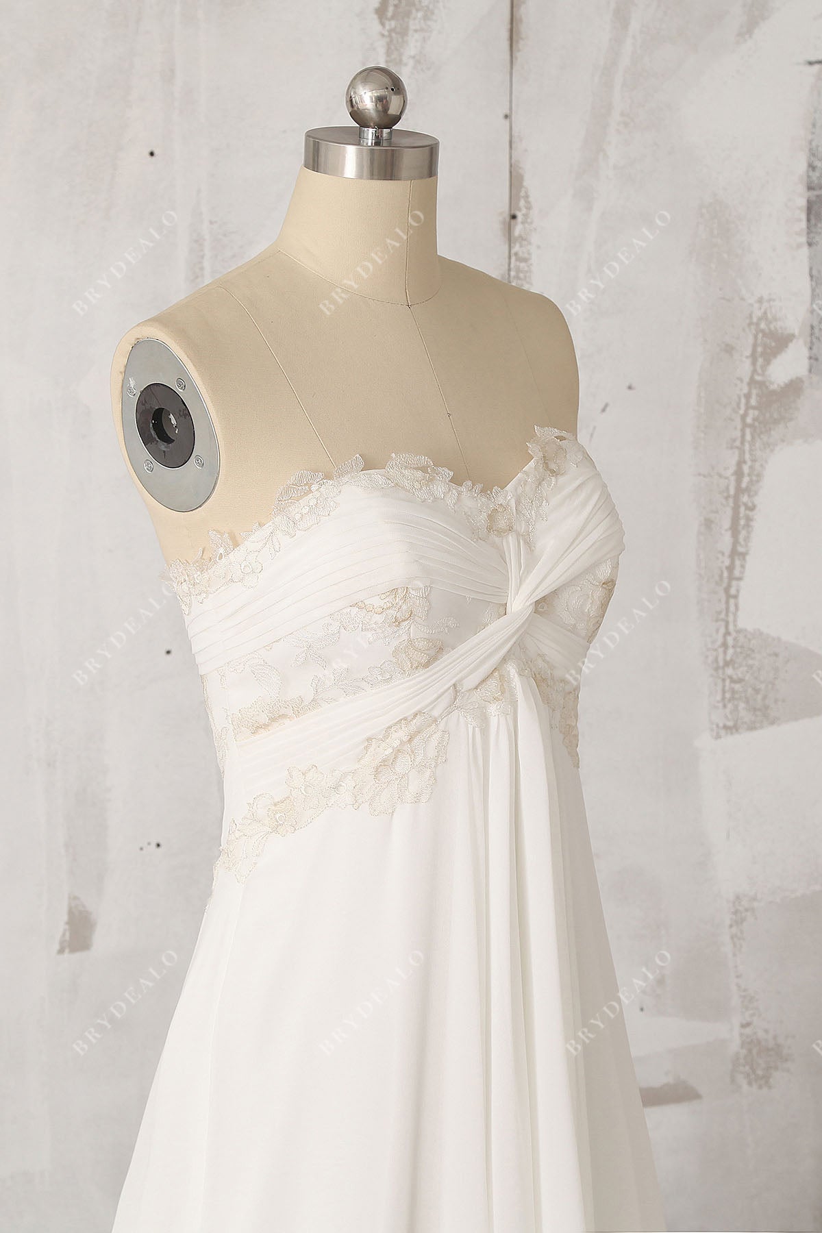 sweetheart neck lace chiffon wholesale beach bridal gown
