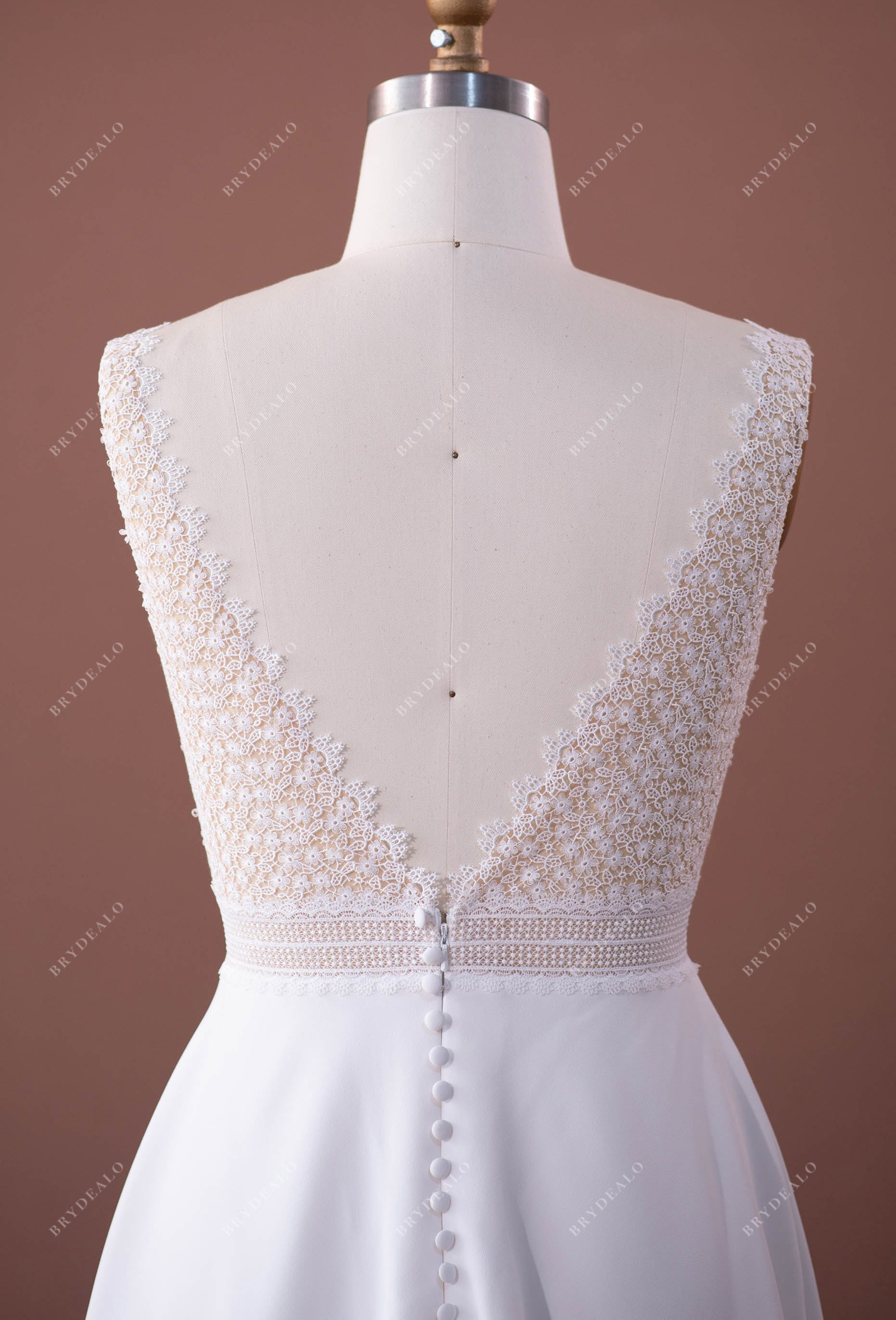 Elegant Straps Lace A-line Wedding Dress