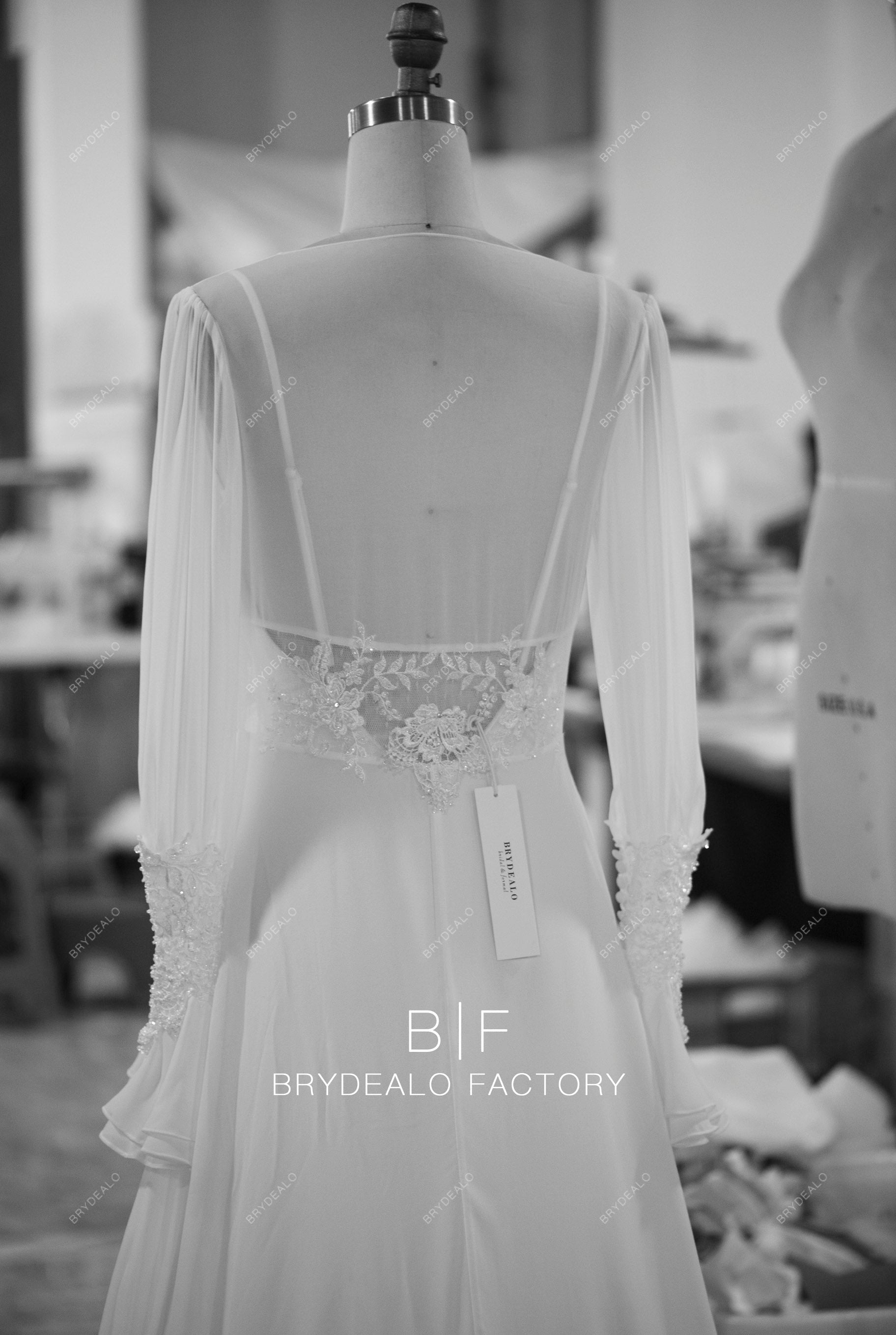 wholesale acetate satin slip wedding gown chiffon jacket
