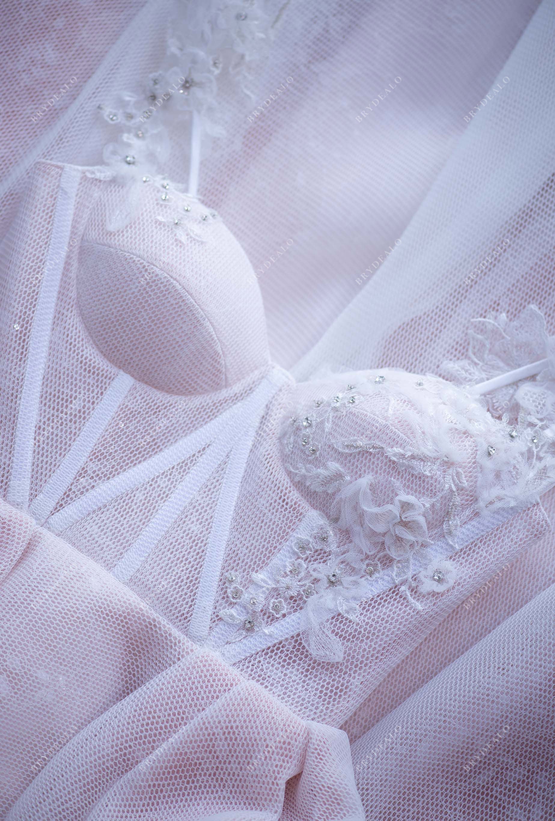 Sweetheart Pinkish Corset Bridal Gown