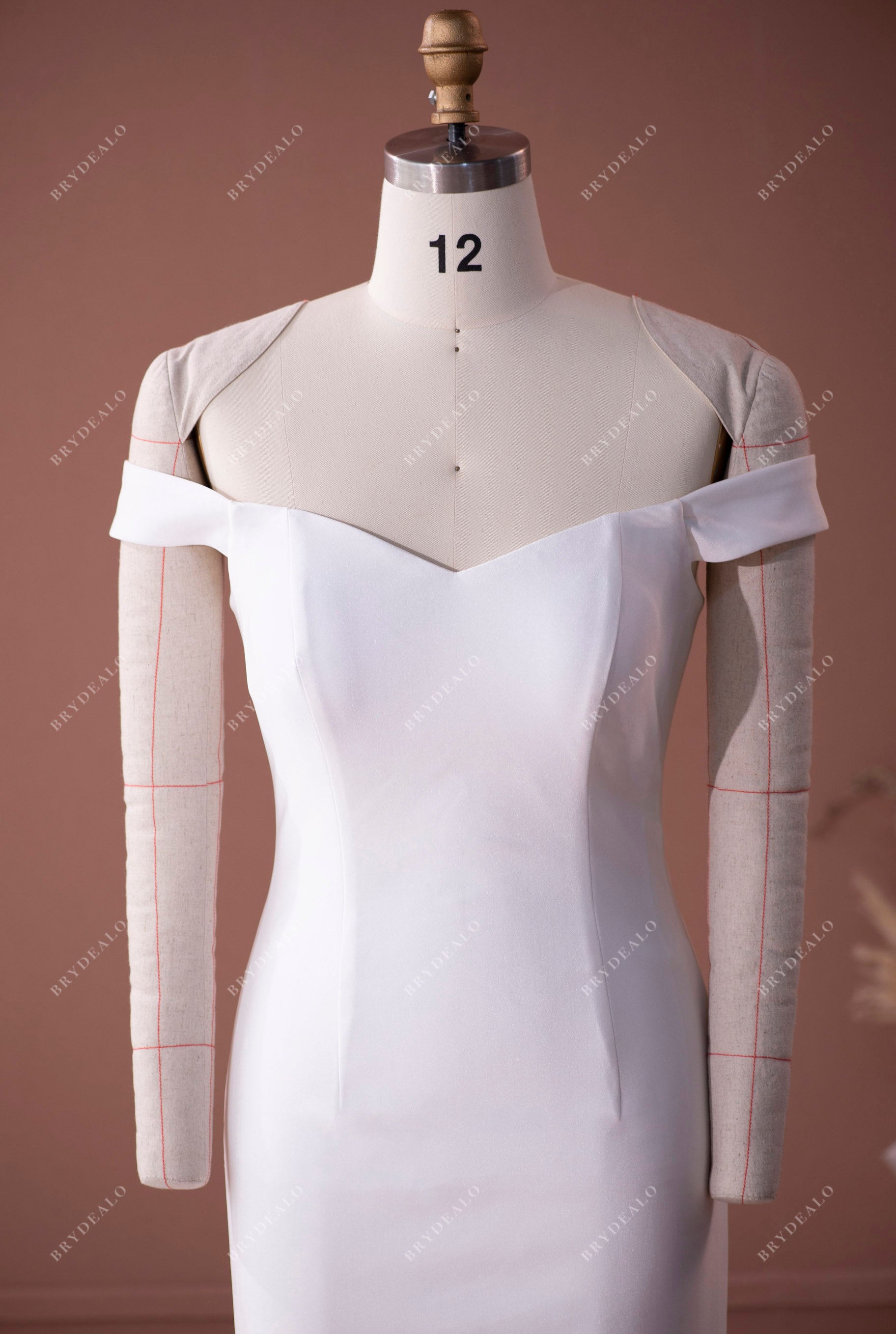 off shoulder private label bridal gown
