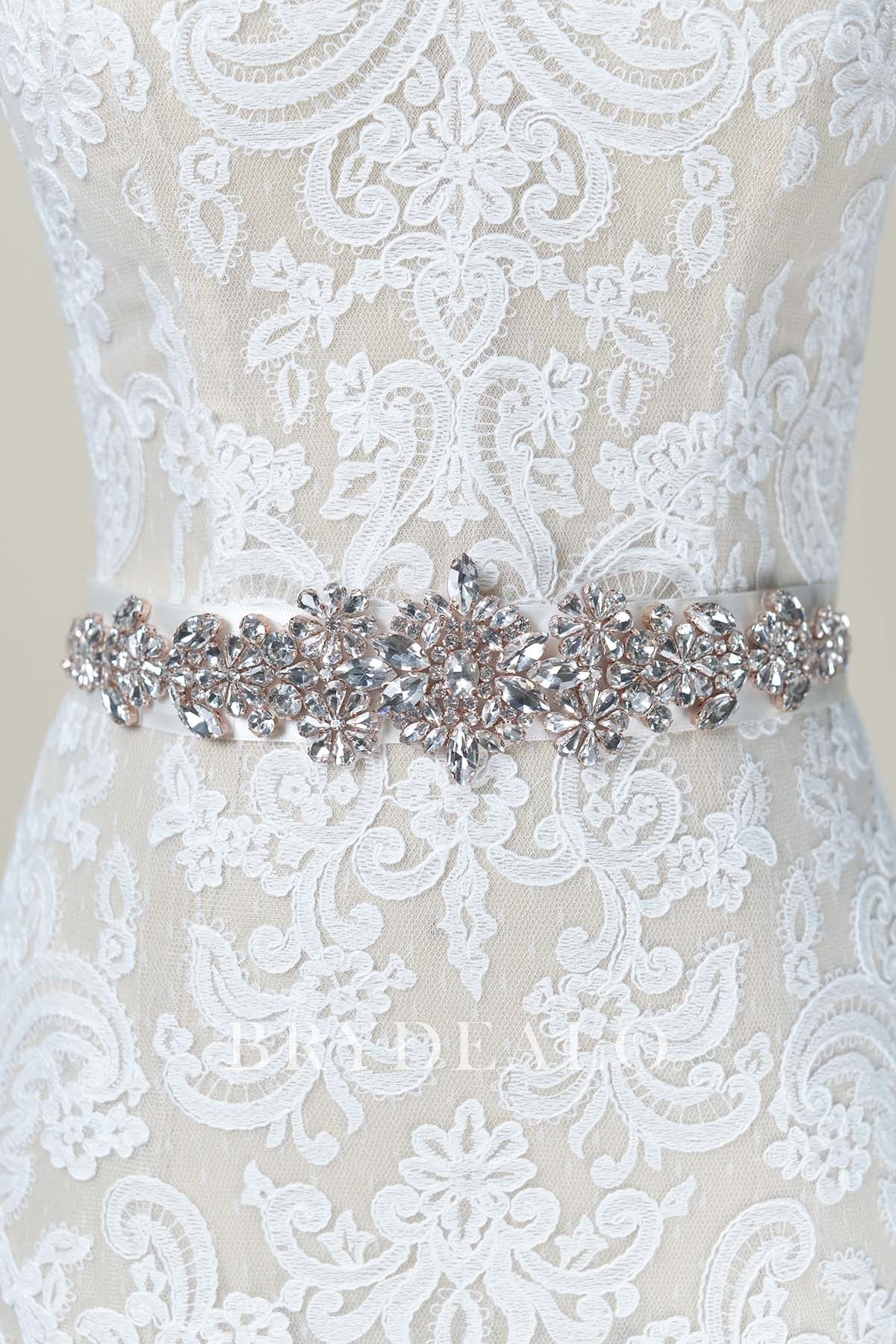 Beautiful Beading Rhinestones Wedding Sash