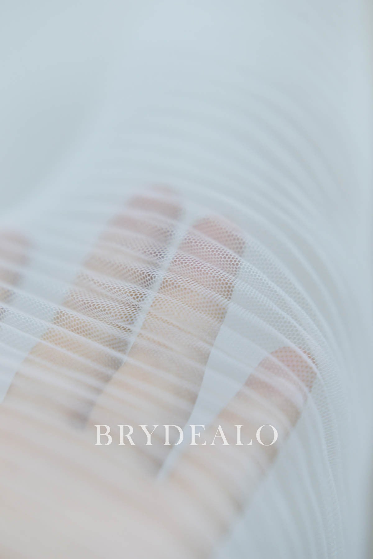 White Soft Pleated Tulle Fabric