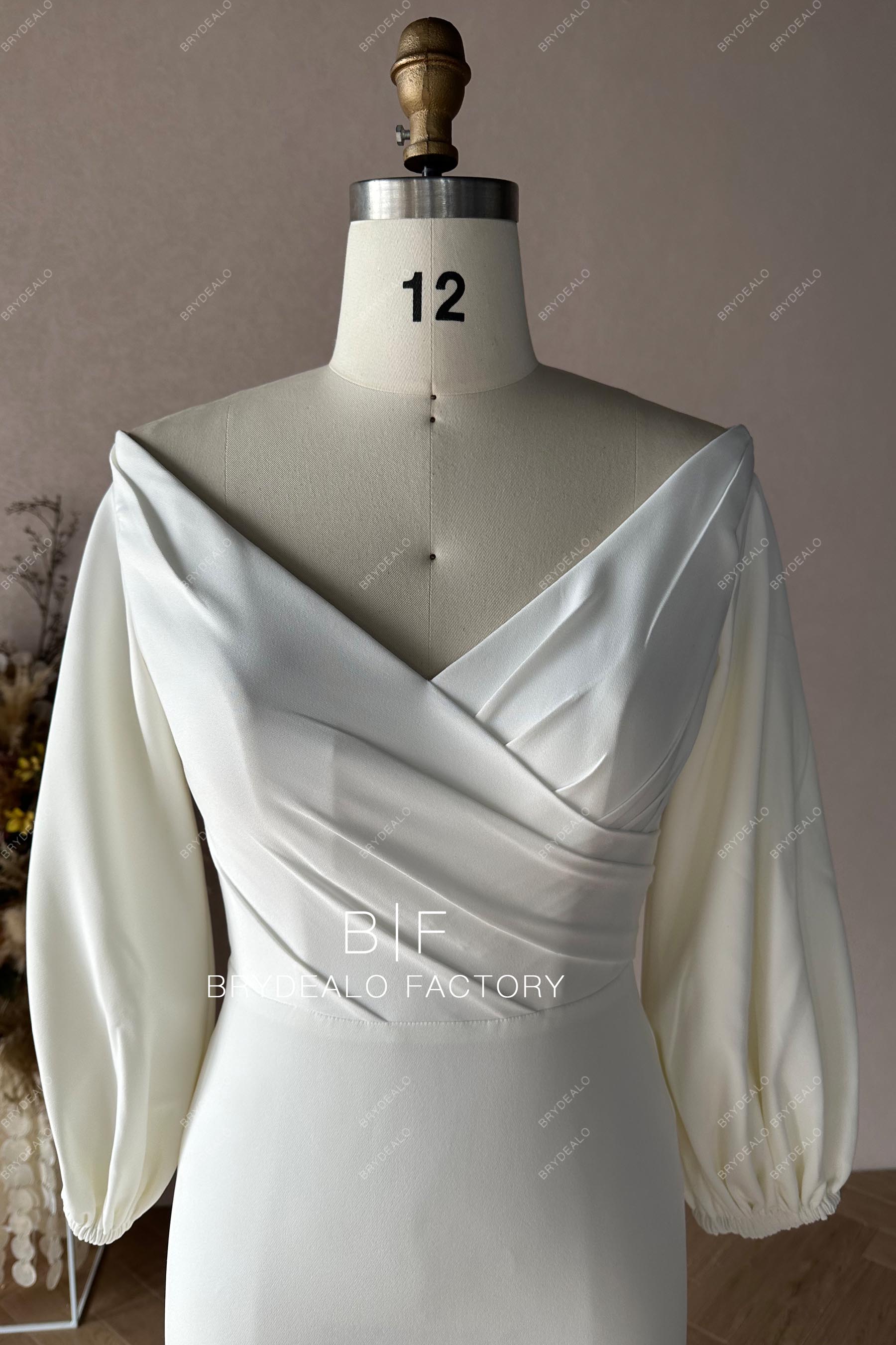 Private Label Custom Crepe Wedding Dress BR20231712