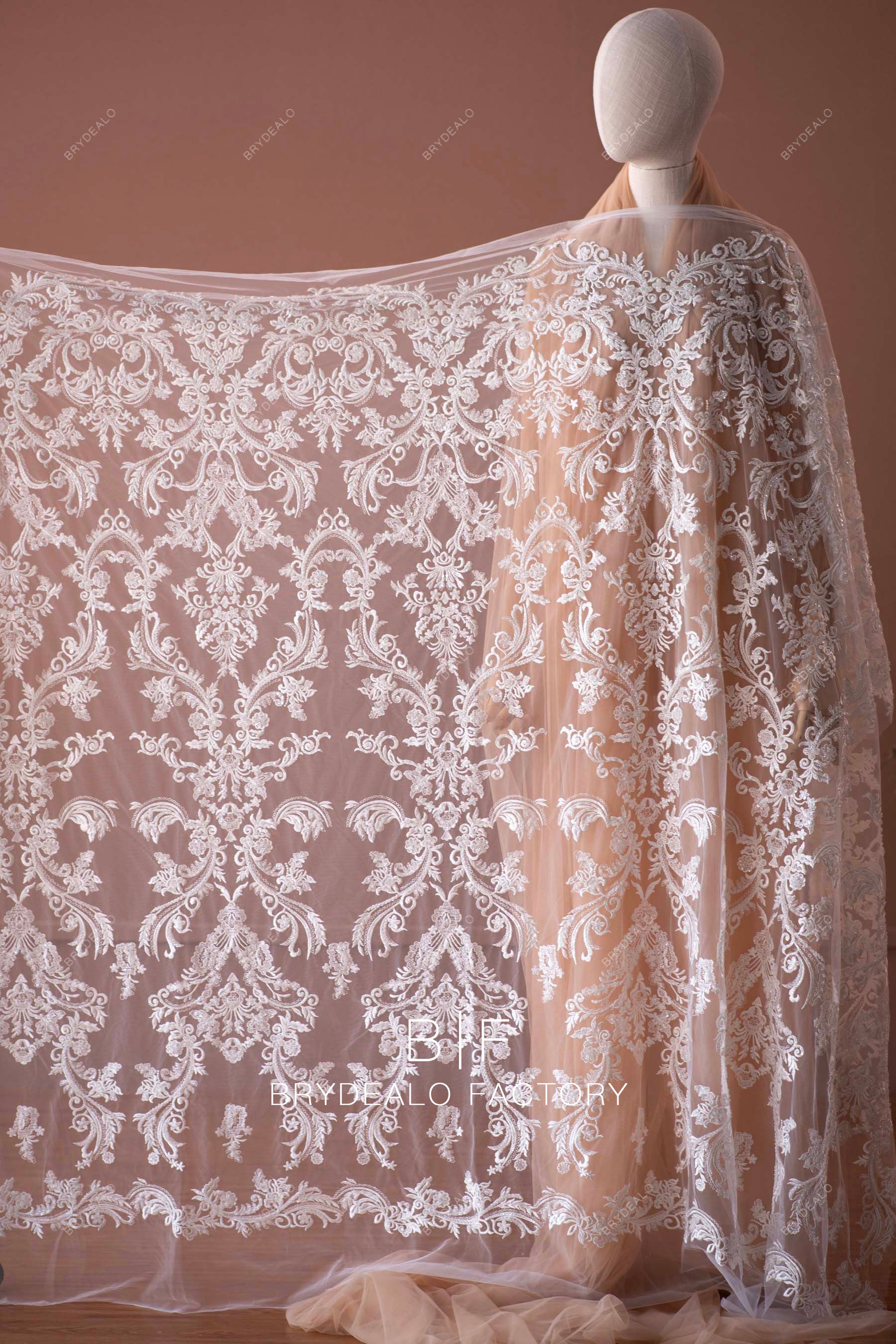 abstract beaded bridal lace