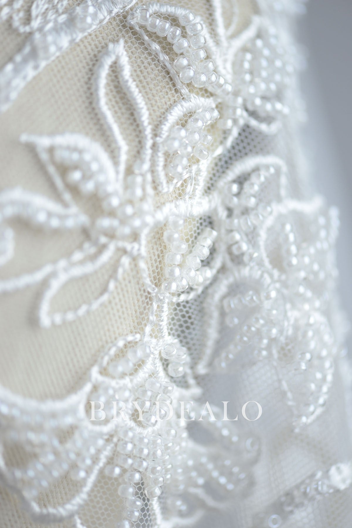 Abstract Beaded Double Border Bridal Lace