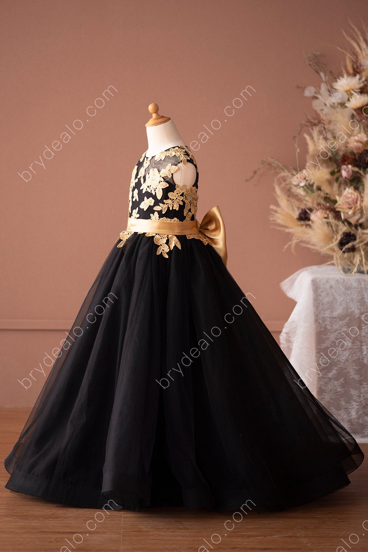 ball gown two-tone flower girl dress