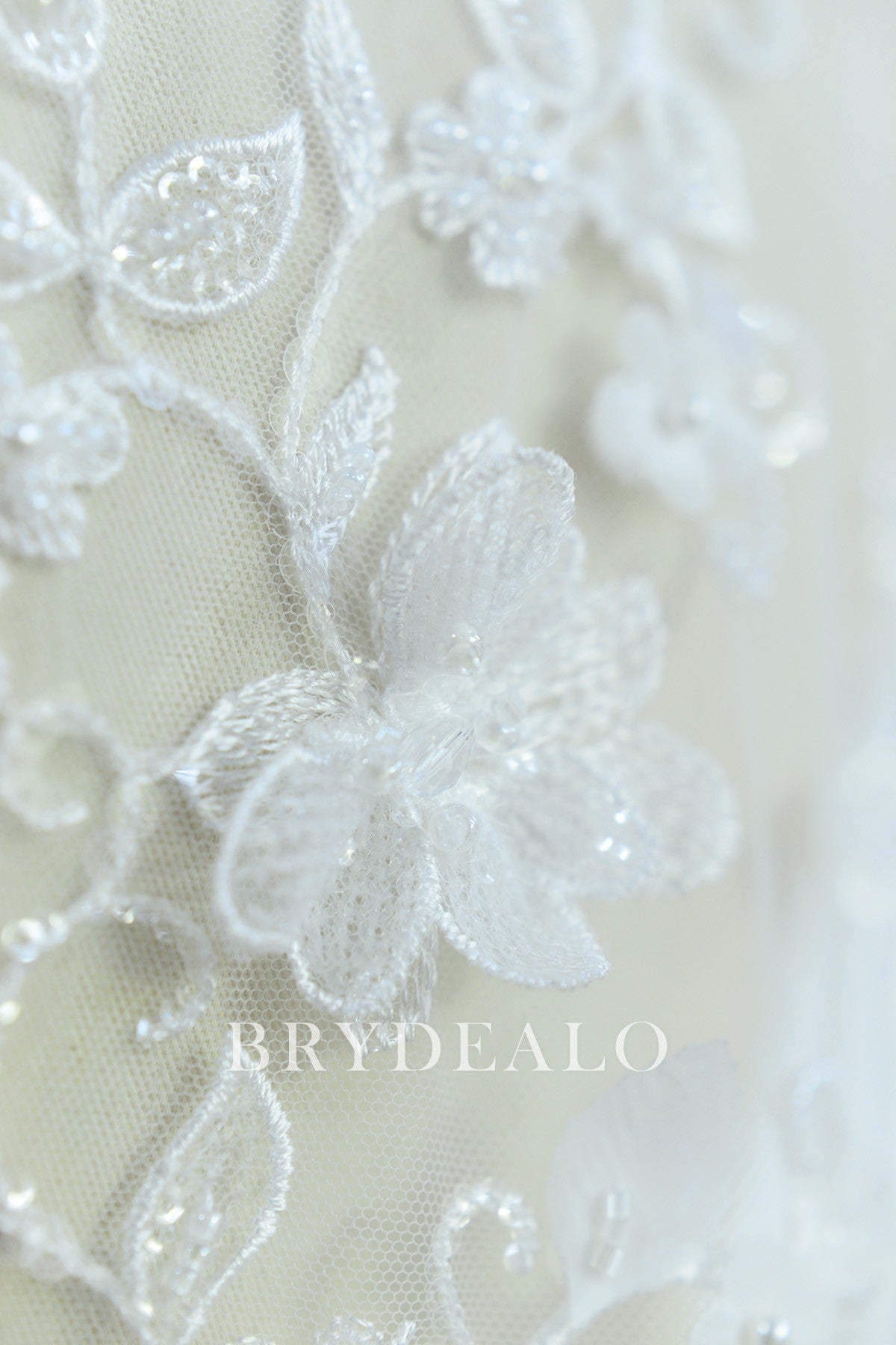 Best Beaded Flower Designer Double Border Lace Fabric