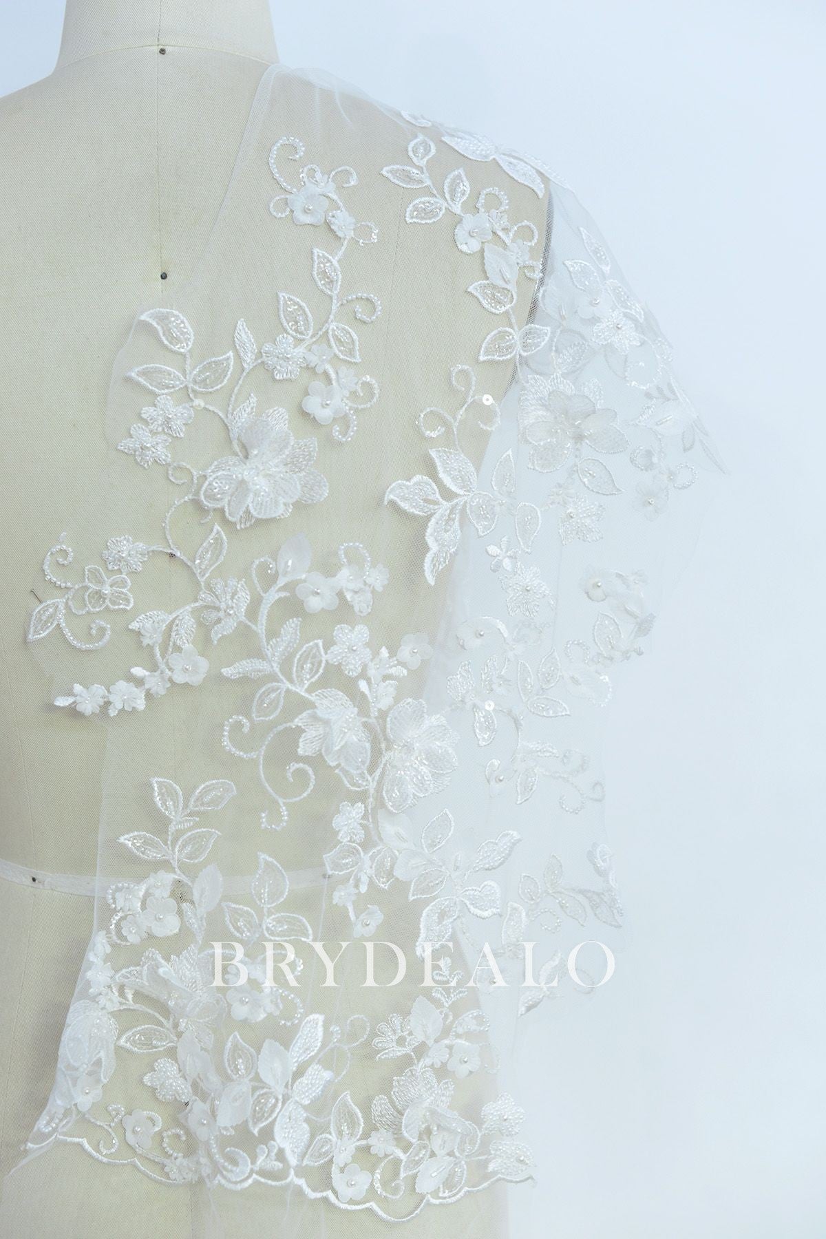 Beaded Flower Designer Double Border Lace