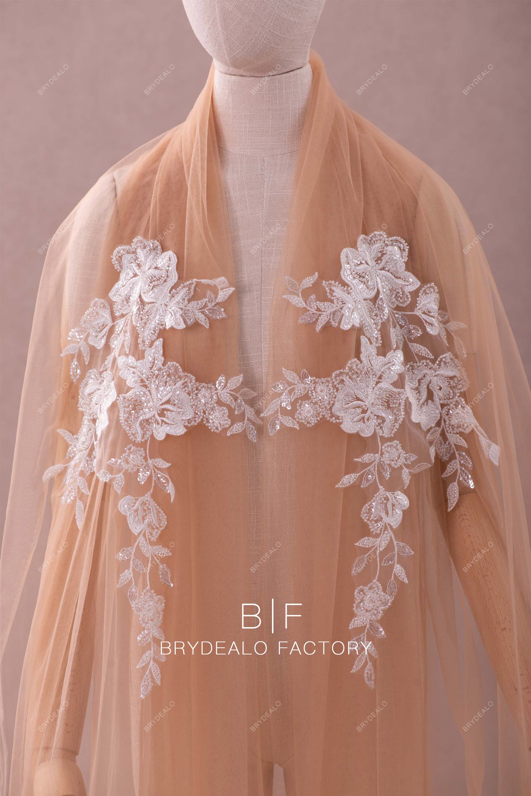 beaded flower lace appliques