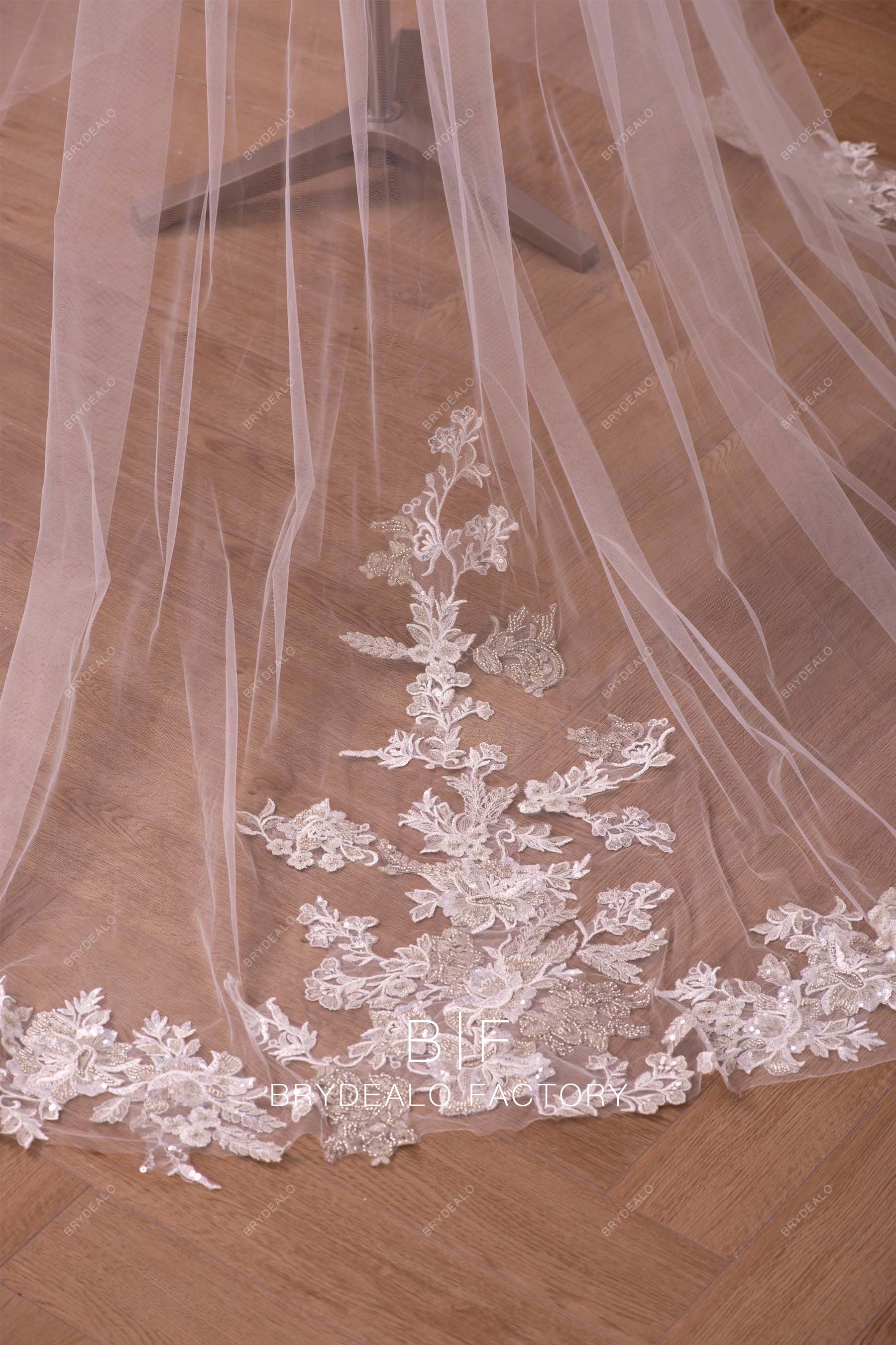 beaded flower veil