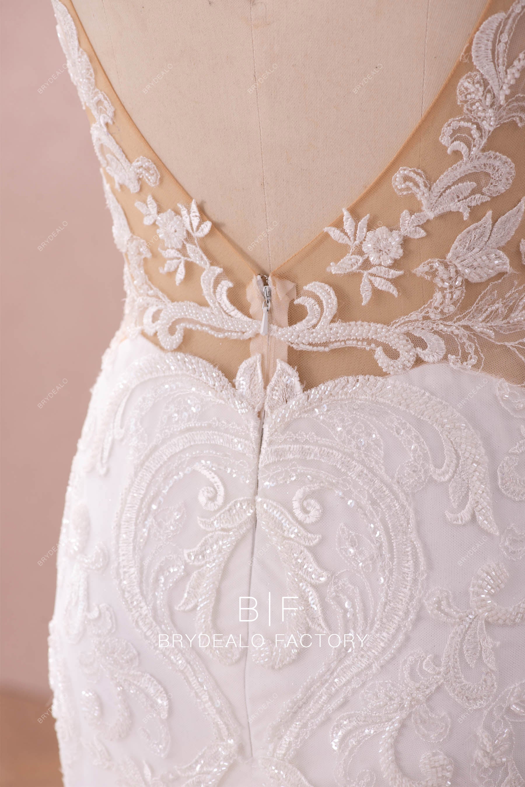 beaded lace bridal gown