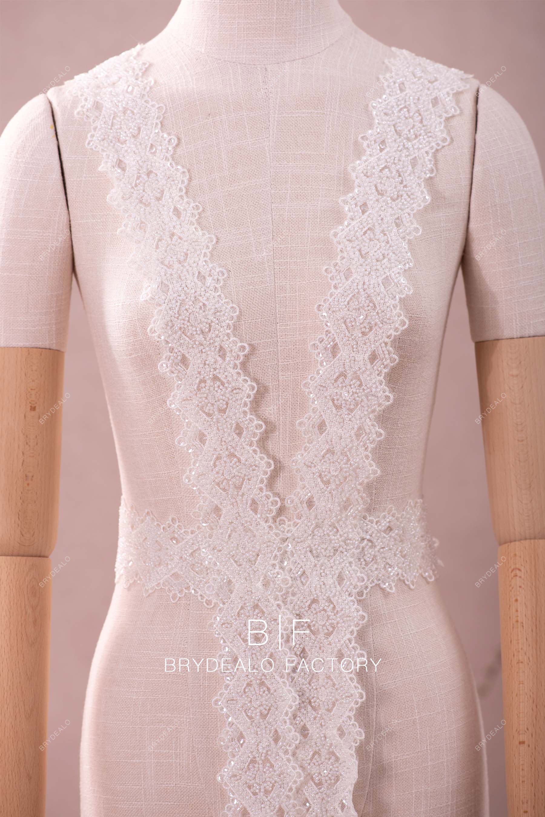 Wholesale Beaded Double Border Scalloped Lace Trim | 10 Yards Wholesale Beaded Double Border Scalloped Lace Trim | 10 Yards