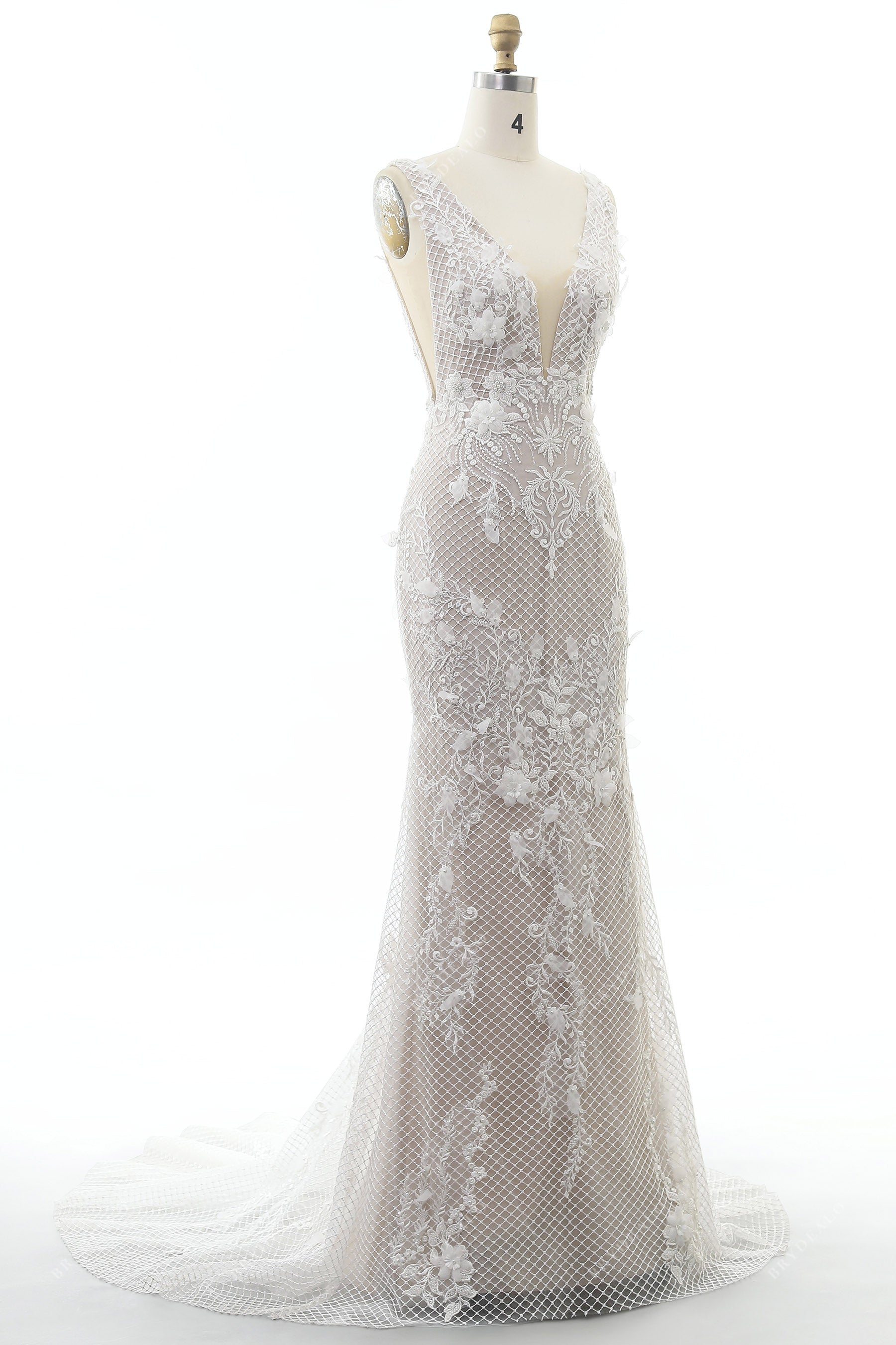 private label lace mermaid wedding gown