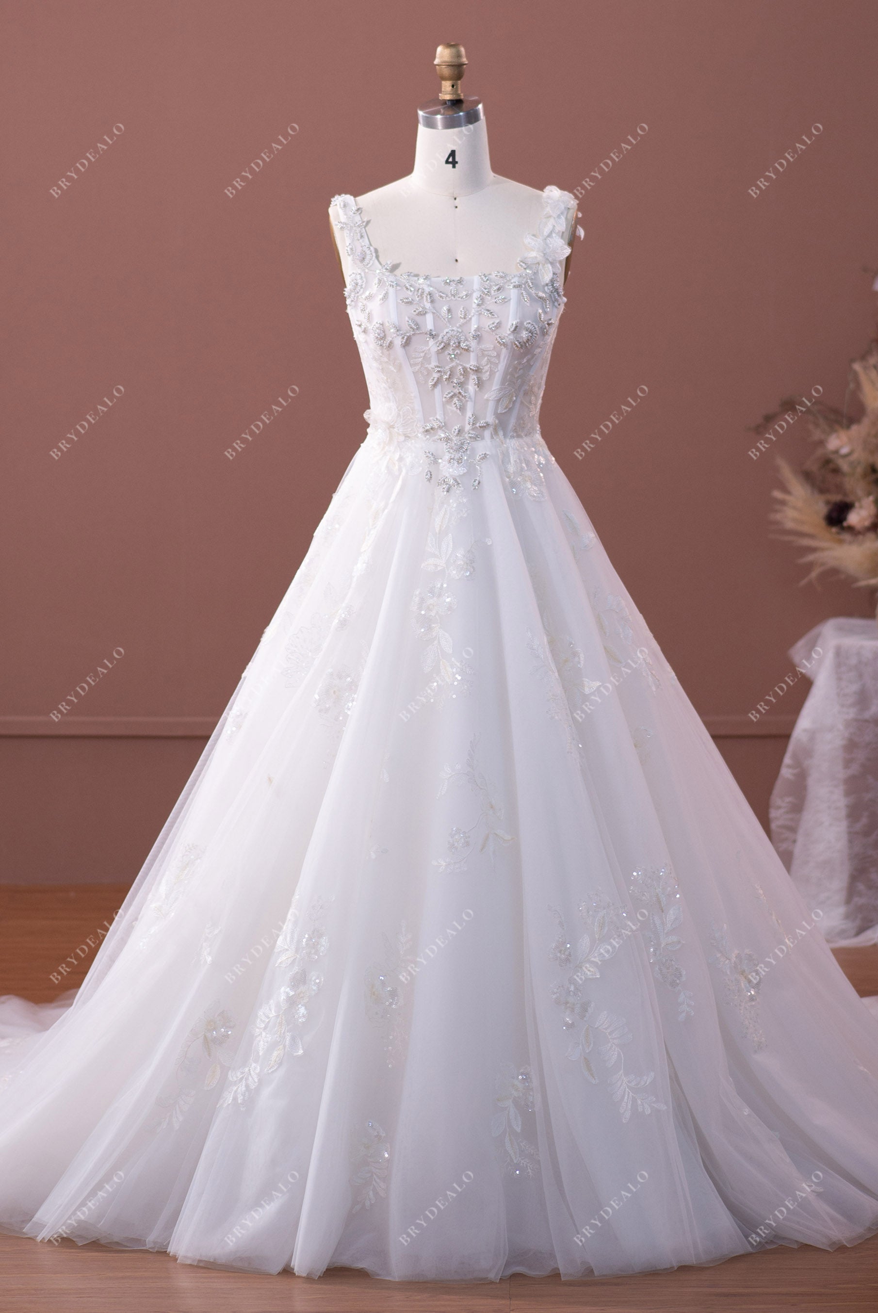 wedding dress with corset and lace Amazing Lace Embroidery Sweetheart Bodice Corset Tulle Wedding Dresses Princess main image 0